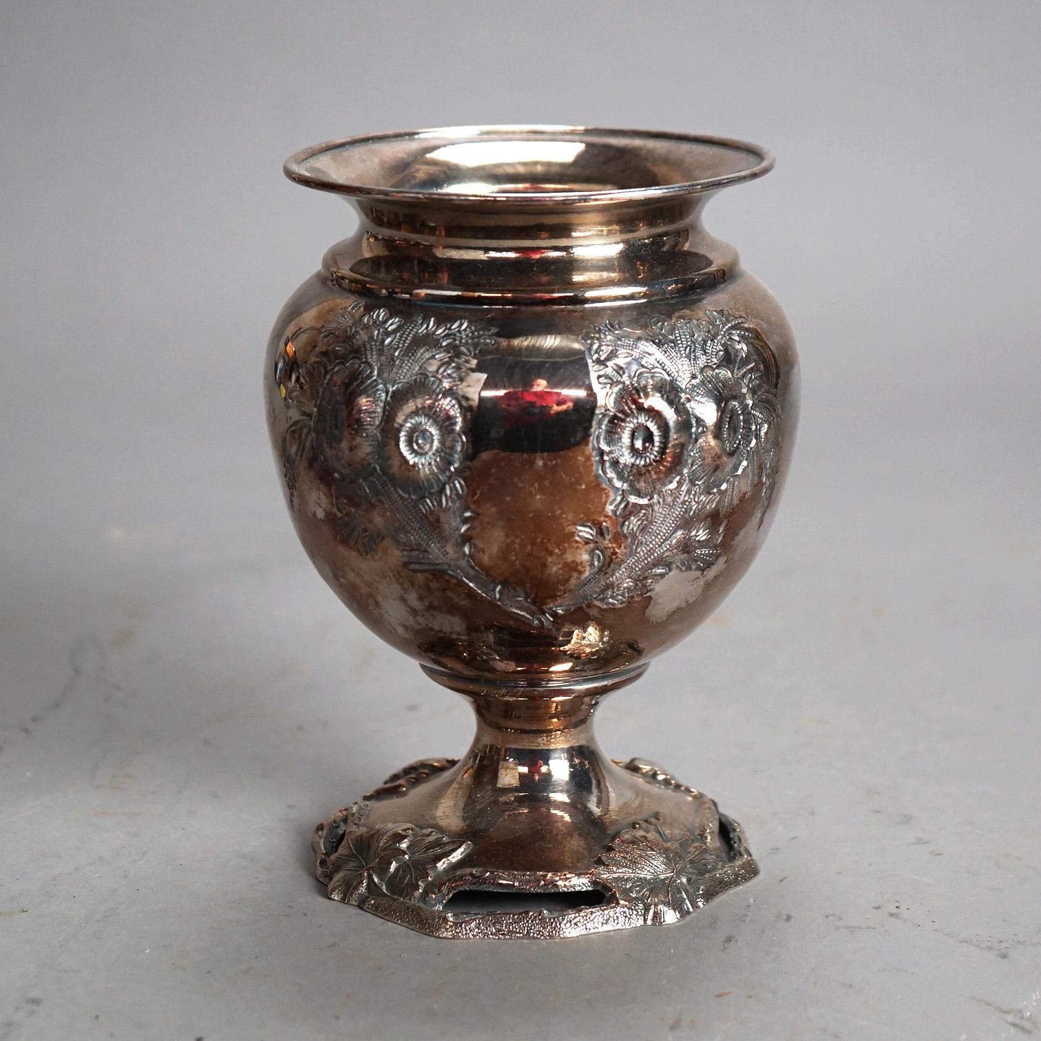 Juego de té antiguo de seis piezas bañado en plata C1890 en Bueno Estado en Big Flats, NY