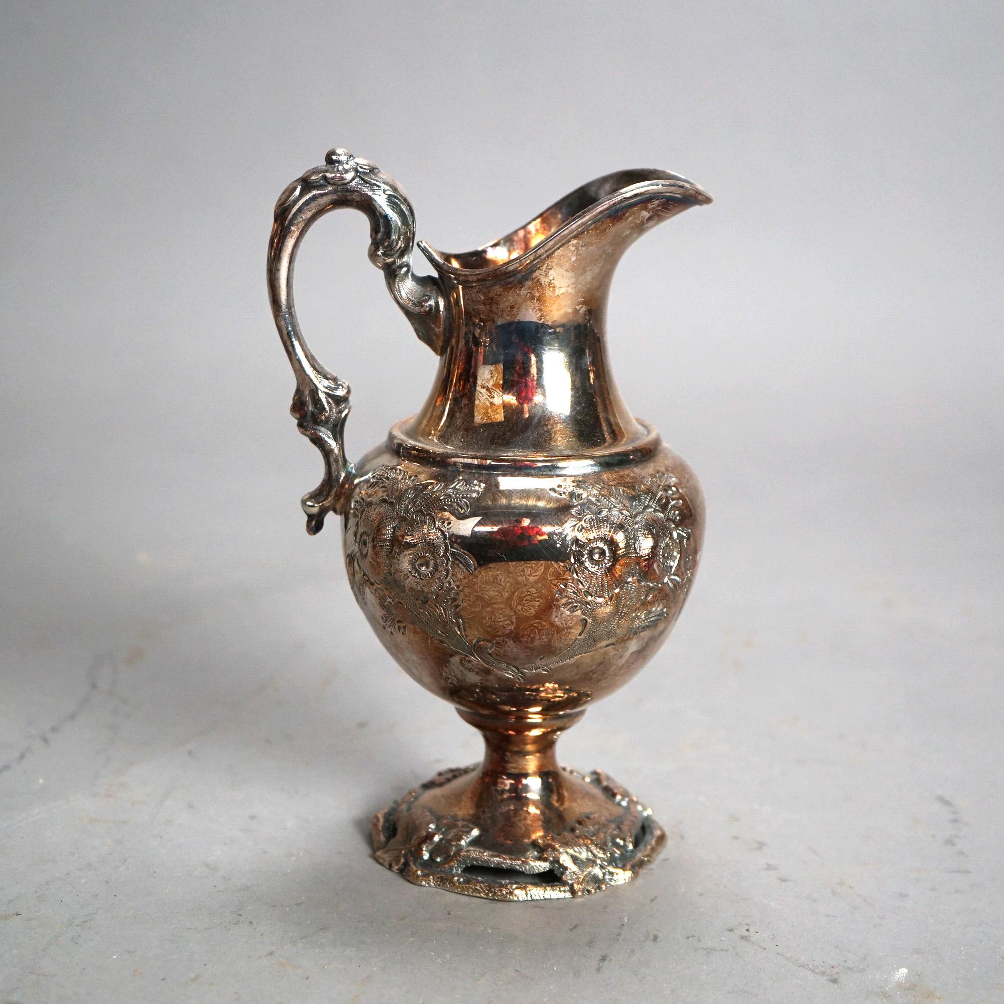 Juego de té antiguo de seis piezas bañado en plata C1890 siglo XIX