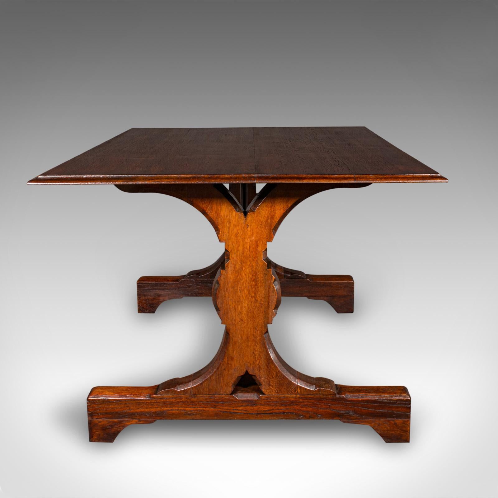 British Antique Six Seat Country Kitchen Dining Table, English Oak, Refectory, Victorian For Sale