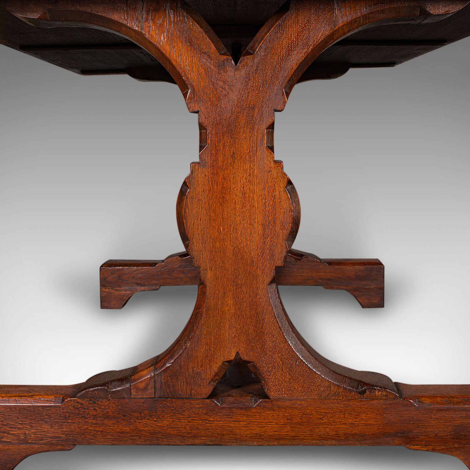 Antique Six Seat Country Kitchen Dining Table, English Oak, Refectory, Victorian For Sale 3