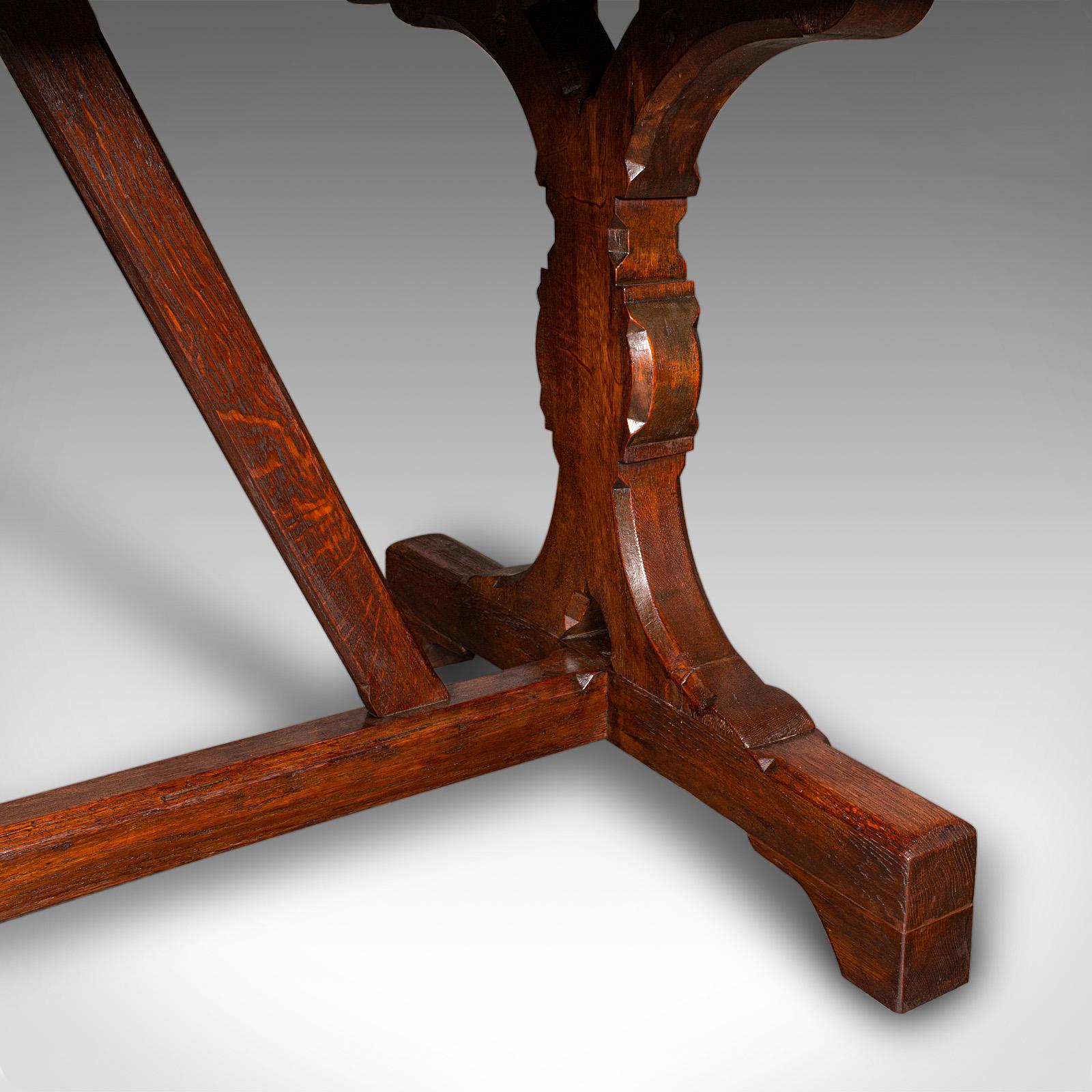 Antique Six Seat Country Kitchen Dining Table, English Oak, Refectory, Victorian For Sale 4