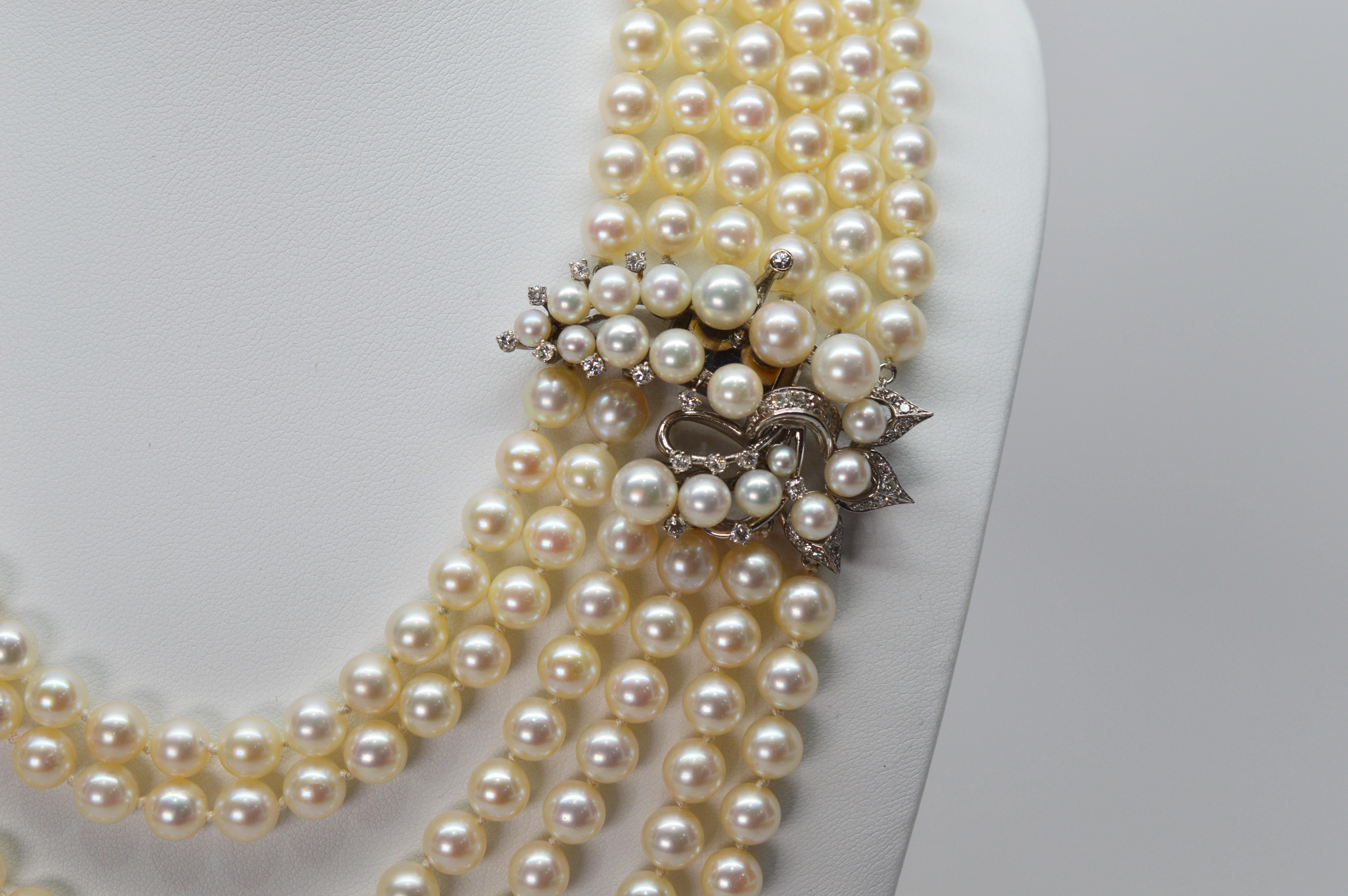 six strand pearl necklace