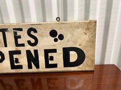 Antique "Skates Sharpened" Double Sided Hand Painted Trade Sign Circa 1900