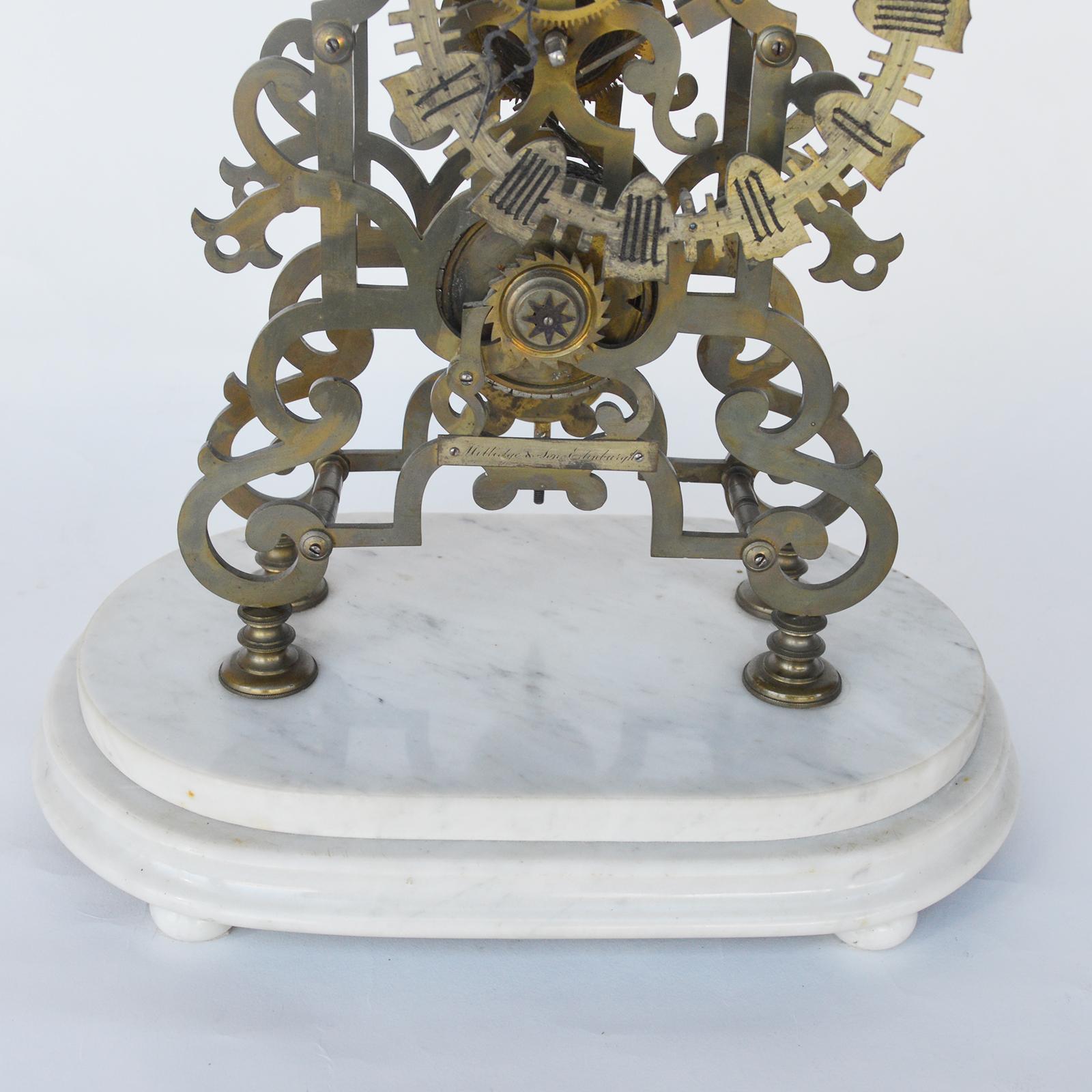 Horloge squelette ancienne, France, vers 1900.