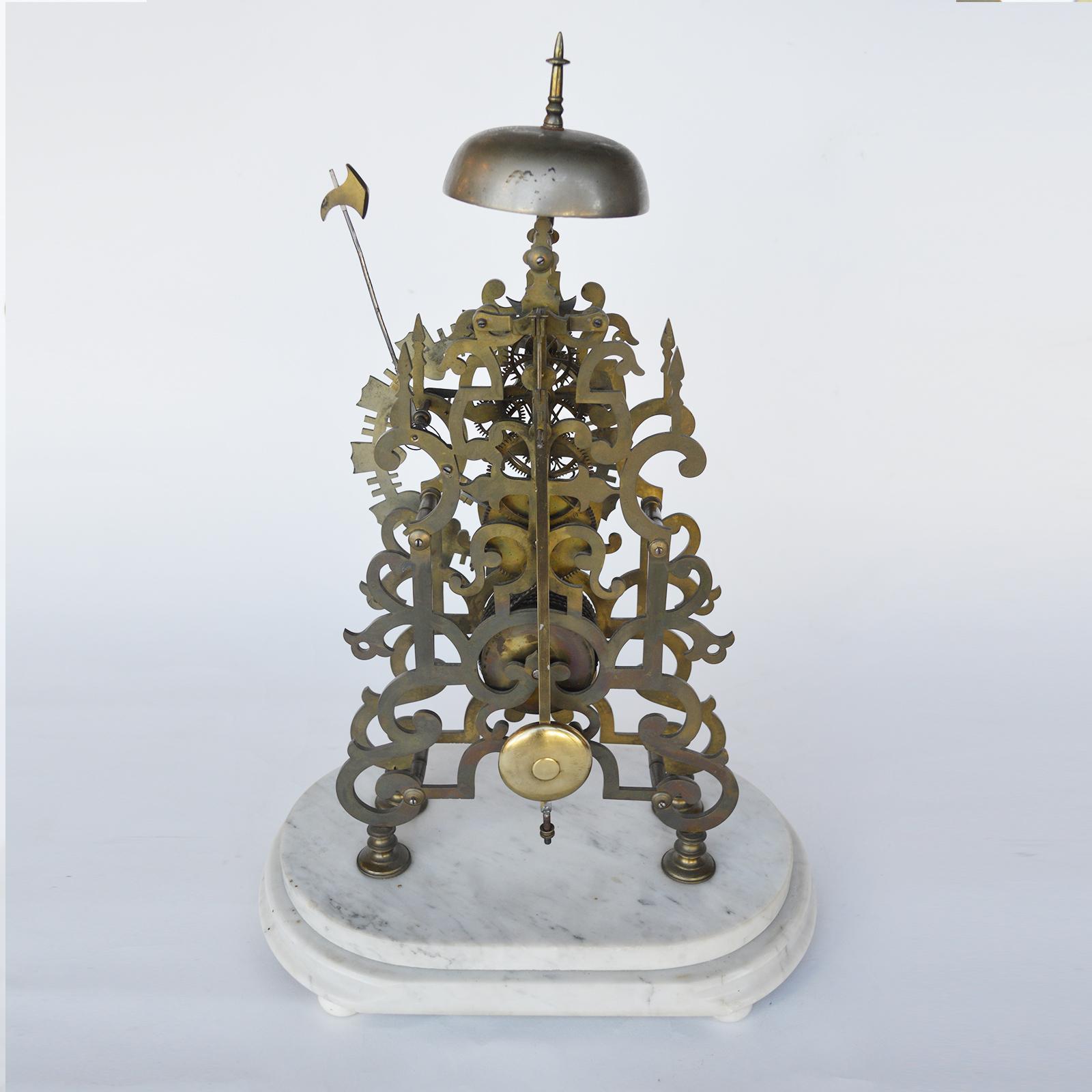 Antique Skeleton Clock, France, circa 1900 For Sale 1