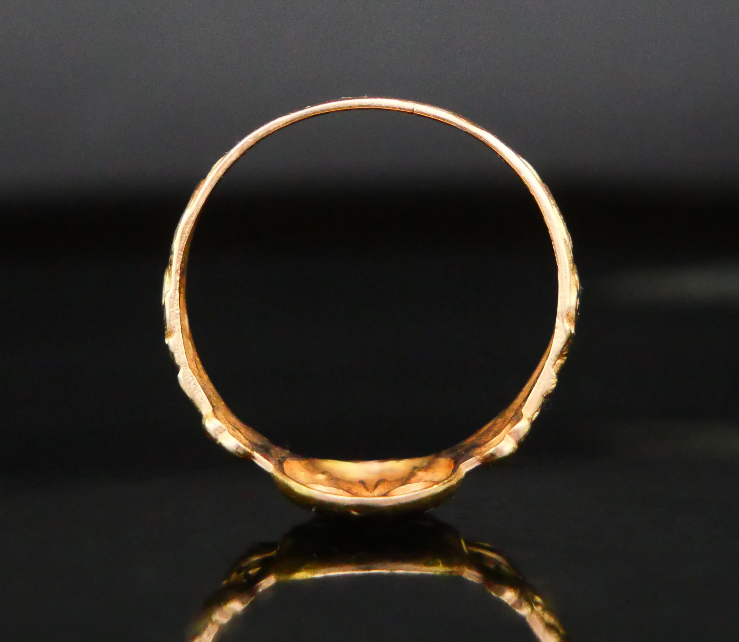 Antique Totenkopf Skull and Crossbones Men Ring solid 18K Gold Ø 11.5 US / 5.4gr For Sale 3