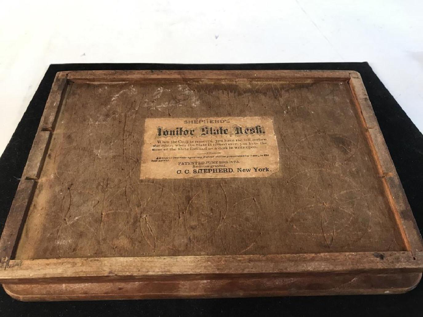Antique Slate Desk Chalkboard Box 6