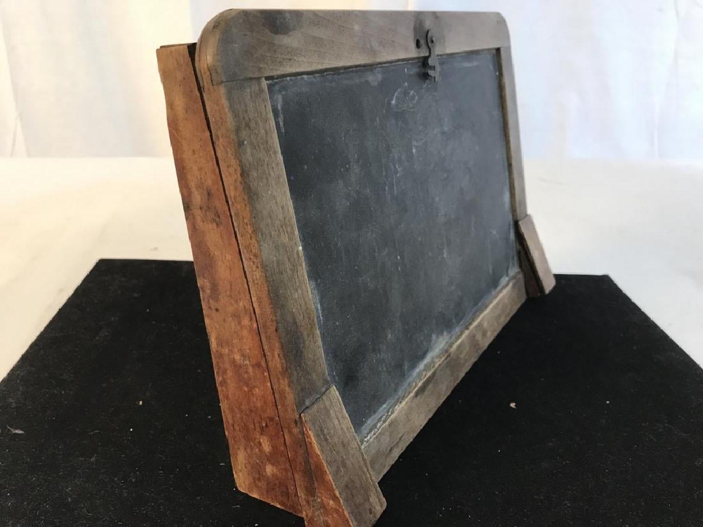 19th Century Antique Slate Desk Chalkboard Box