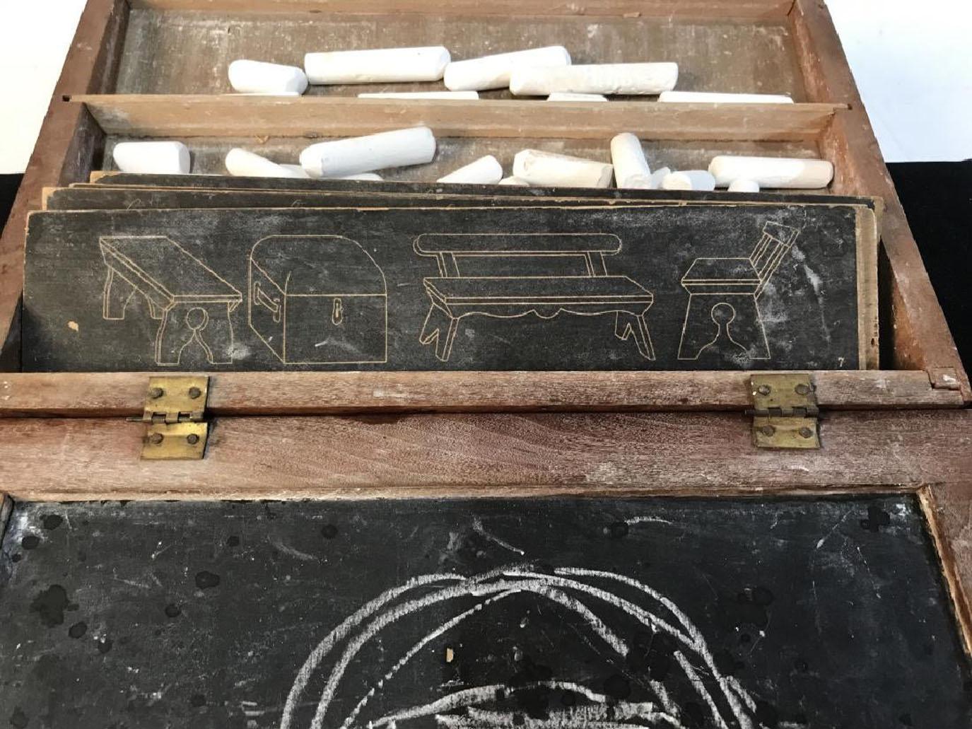 Antique Slate Desk Chalkboard Box 4