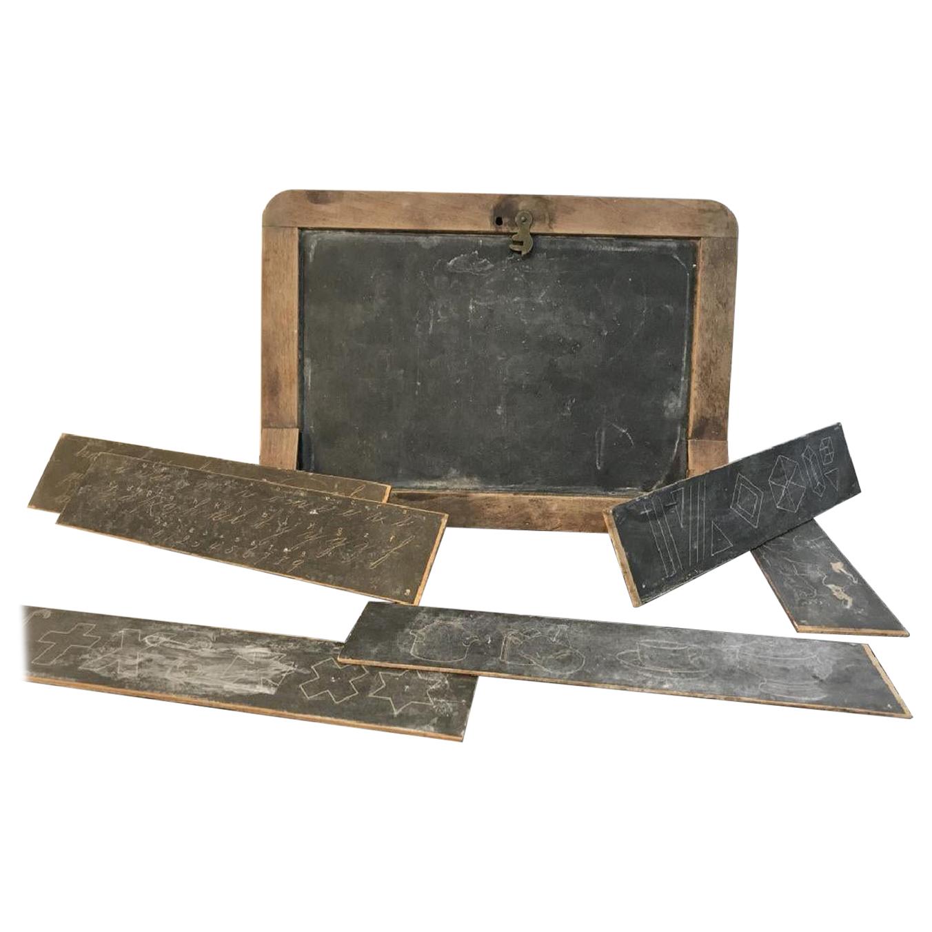 Antique Slate Desk Chalkboard Box