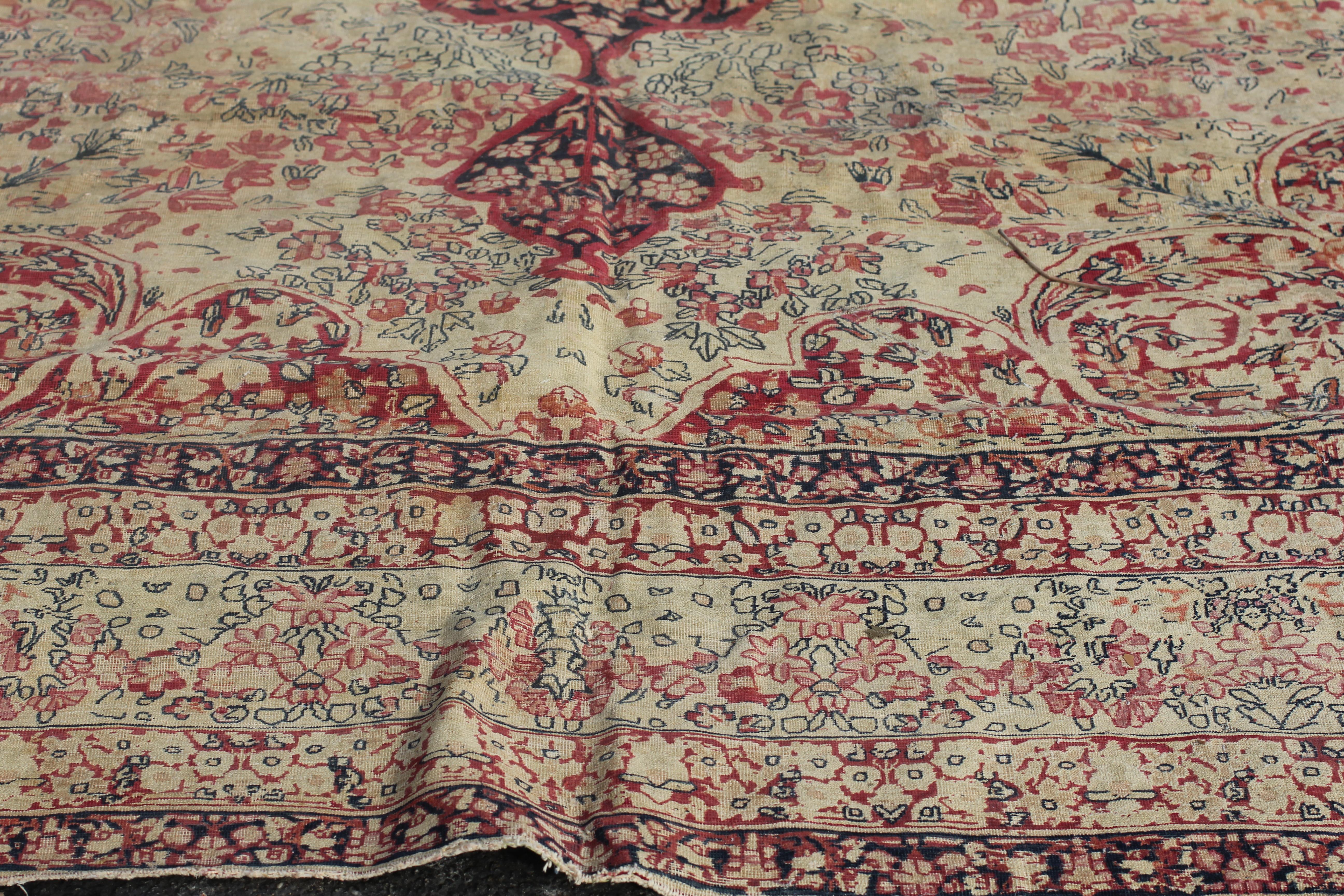 Antique Lavar Kerman carpet For Sale 1