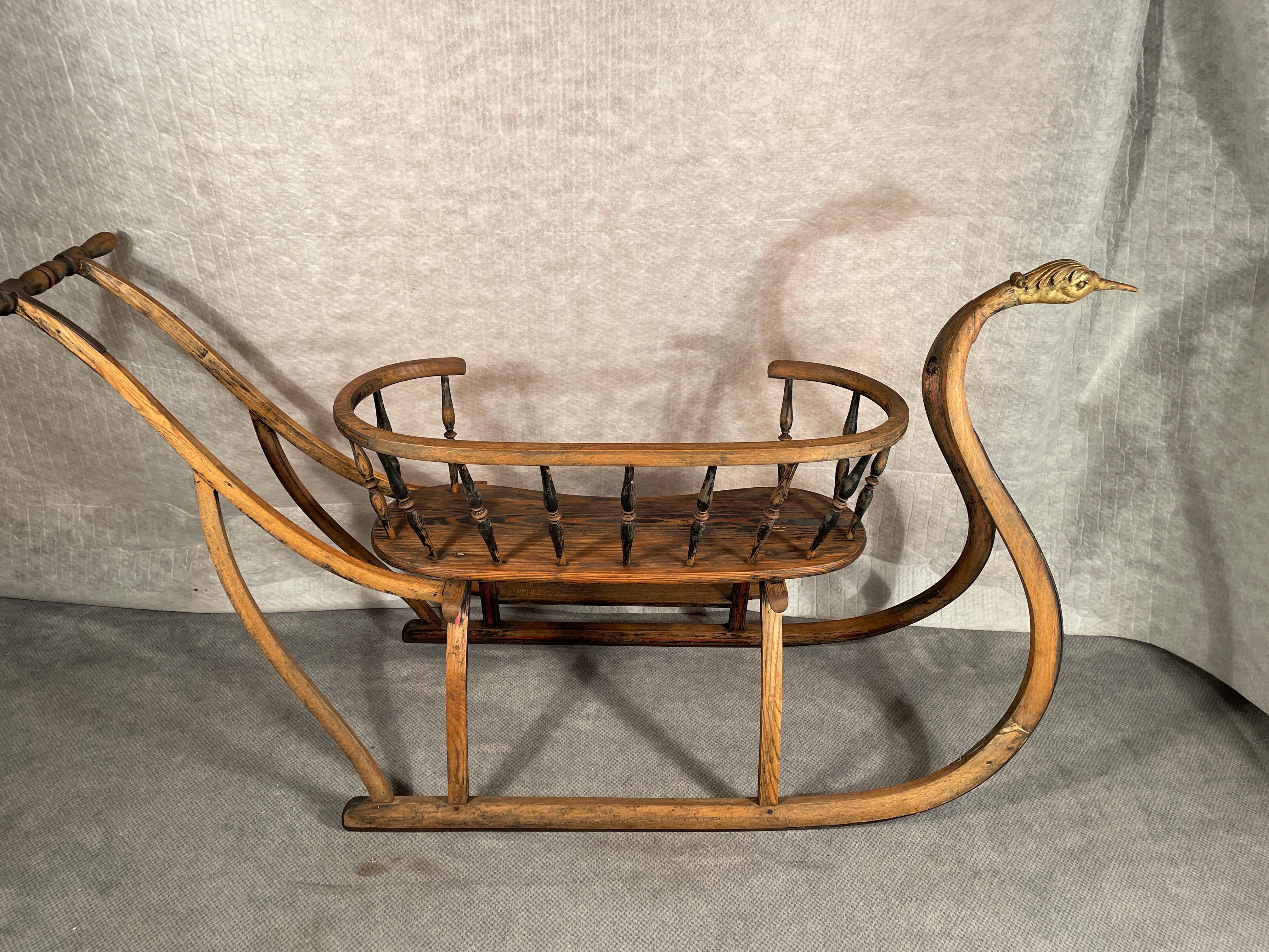 Antique Sled, Switzerland Mid 19th Century In Good Condition In Belmont, MA