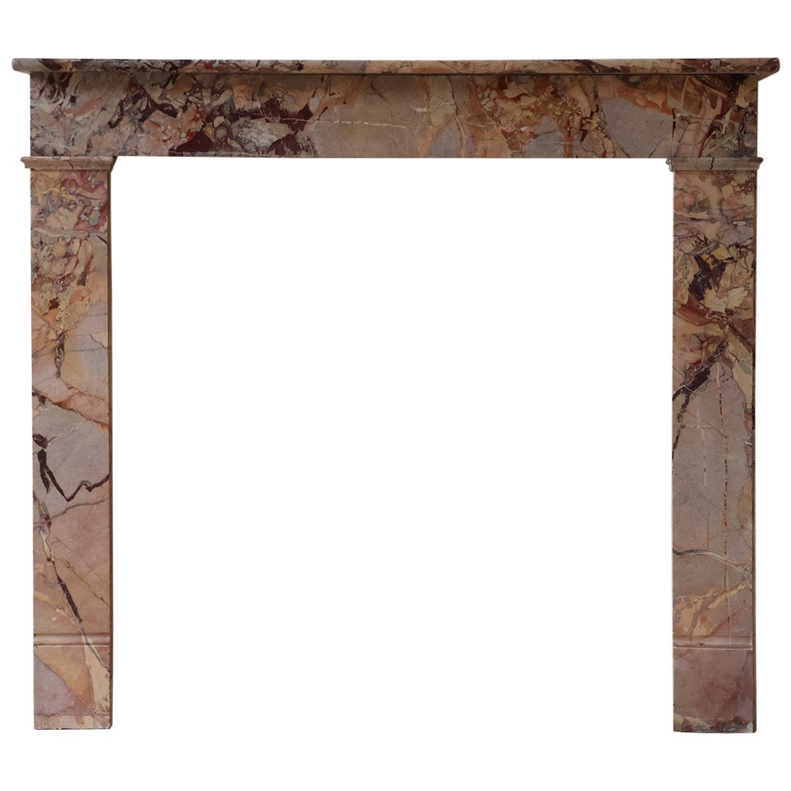 Antique Sleek Mantelpiece mantel in Rare Sarrancolin Marble