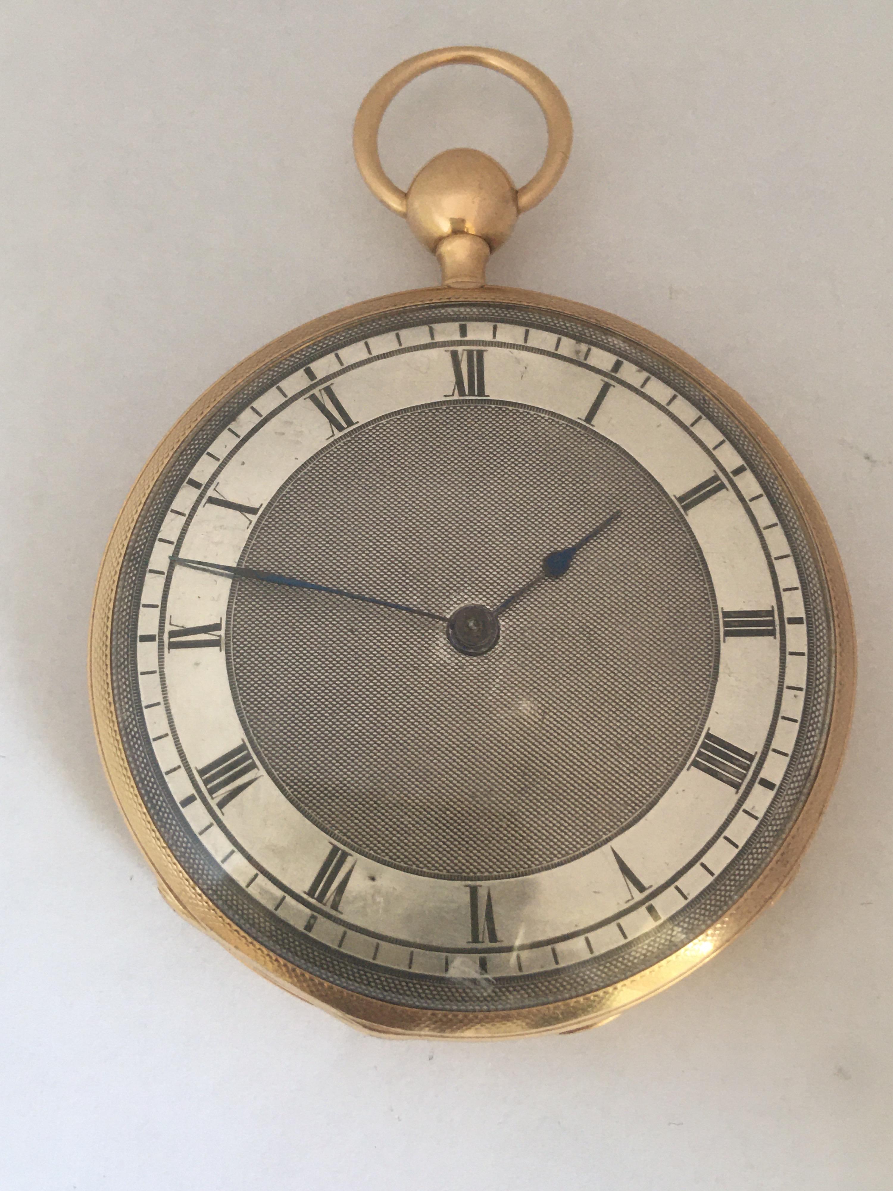 Antique Slim 18 Karat Gold Quarter Pump Repeating Pocket Watch For Sale 8