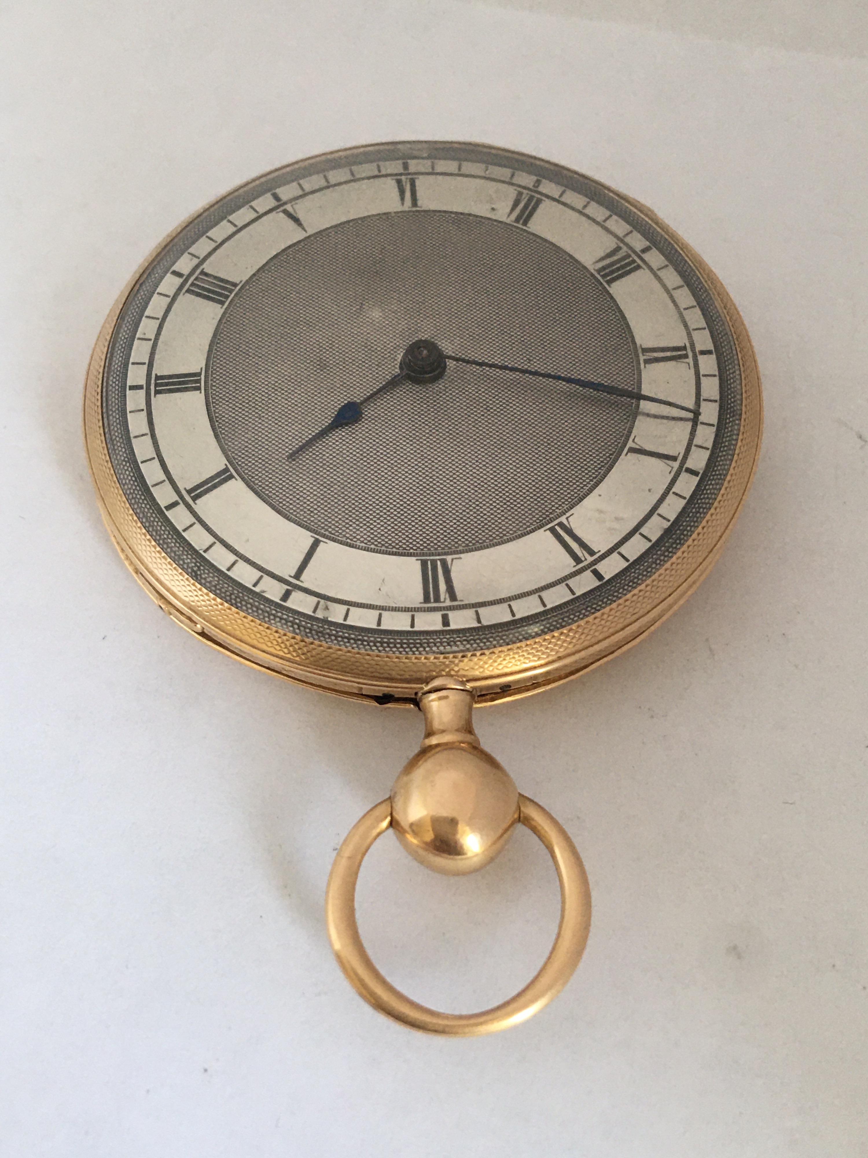 Antique Slim 18 Karat Gold Quarter Pump Repeating Pocket Watch For Sale 9
