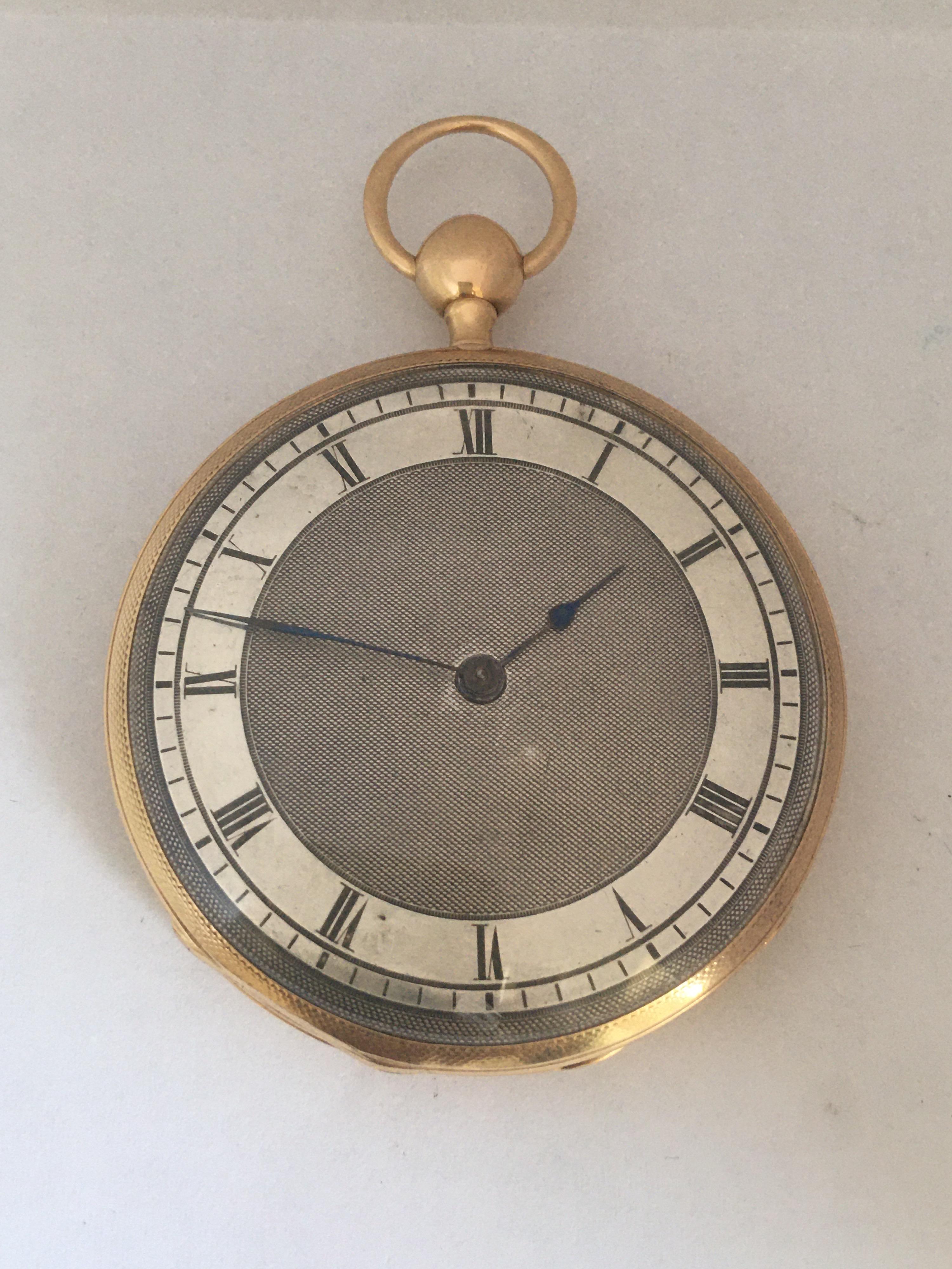 Antique Slim 18 Karat Gold Quarter Pump Repeating Pocket Watch For Sale 12