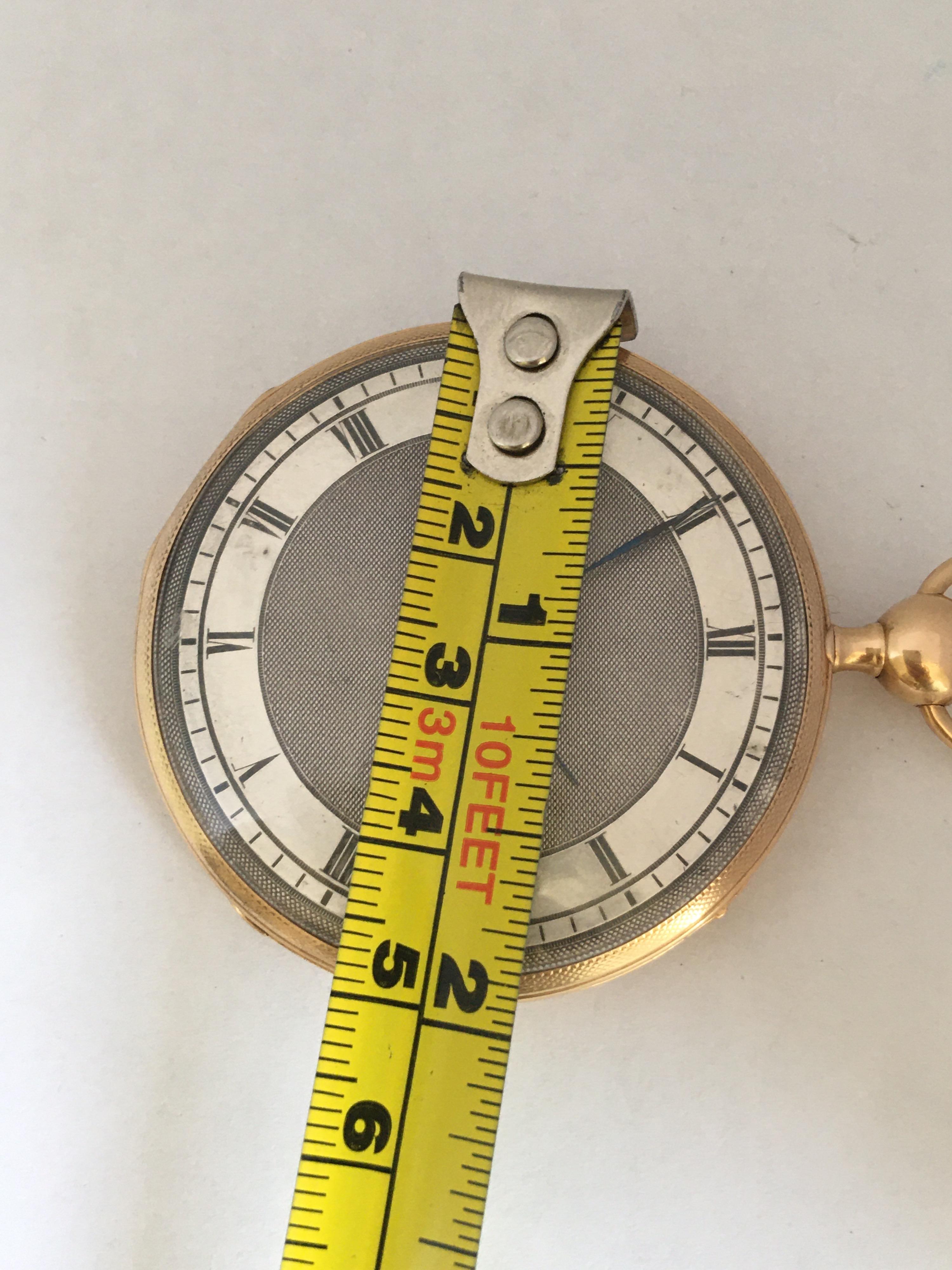 Antique Slim 18 Karat Gold Quarter Pump Repeating Pocket Watch For Sale 4