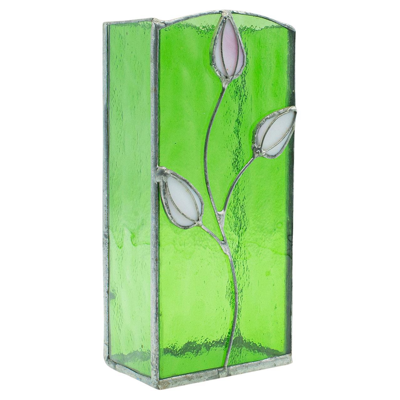 Vaso antico, inglese, vetro, vaso da fiori, Art Nouveau, edoardiano, 1910 ca.