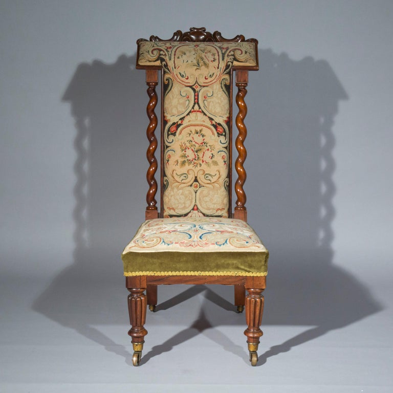 Antique Slipper Chair, English Victorian Early 19th Century For Sale at