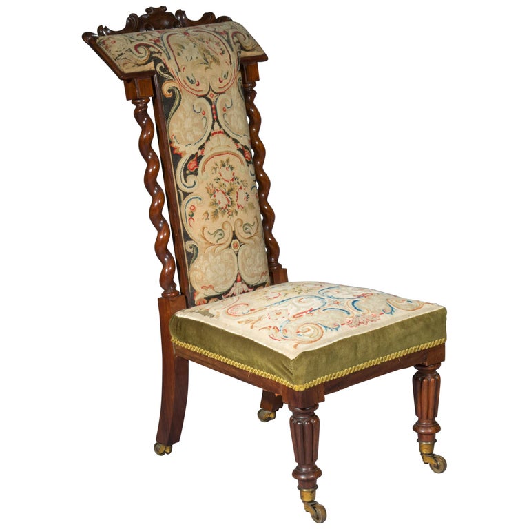 Antique Slipper Chair, English Victorian Early 19th Century For Sale at
