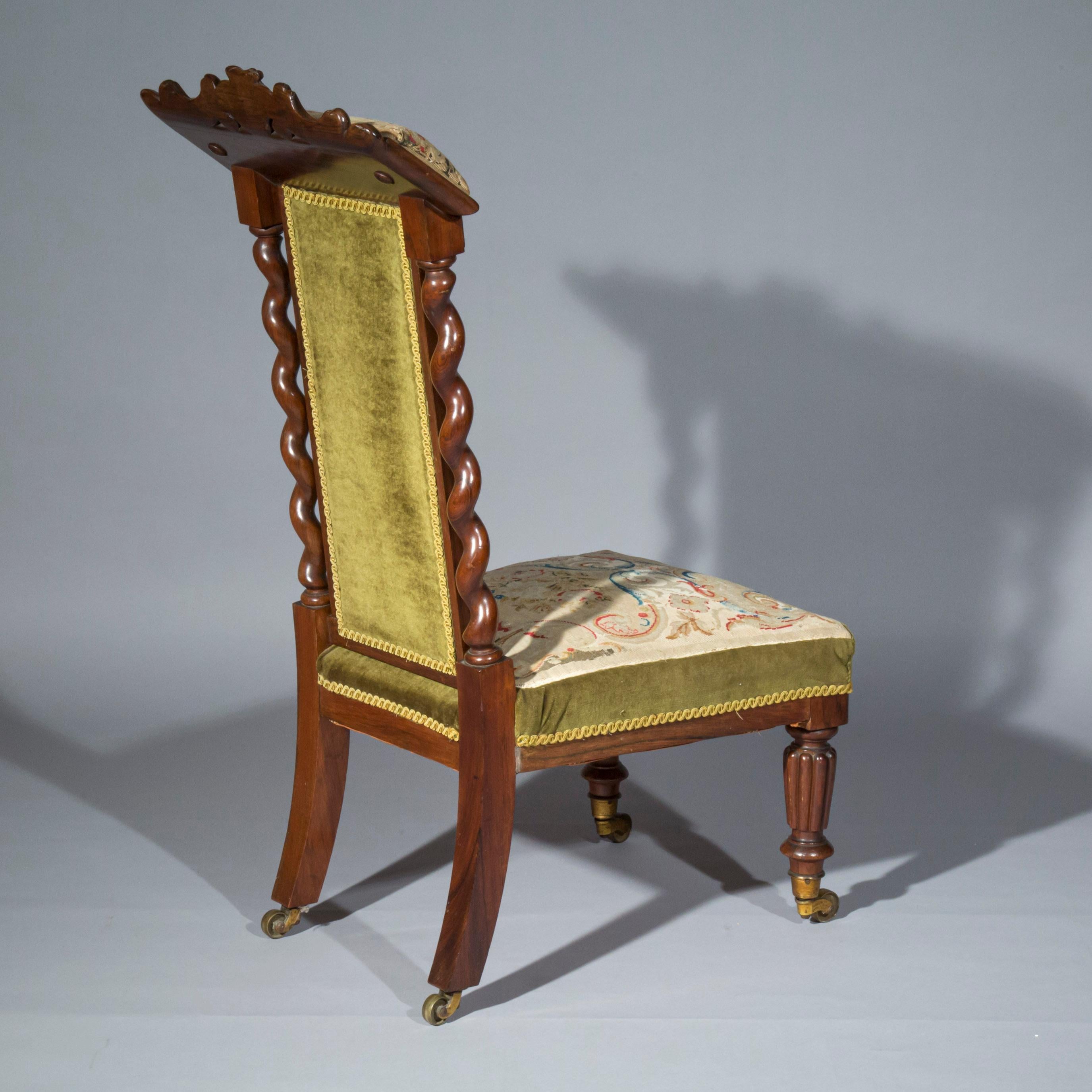 Début de l'époque victorienne Ancienne chaise à pantoufles Début du 19ème siècle en vente