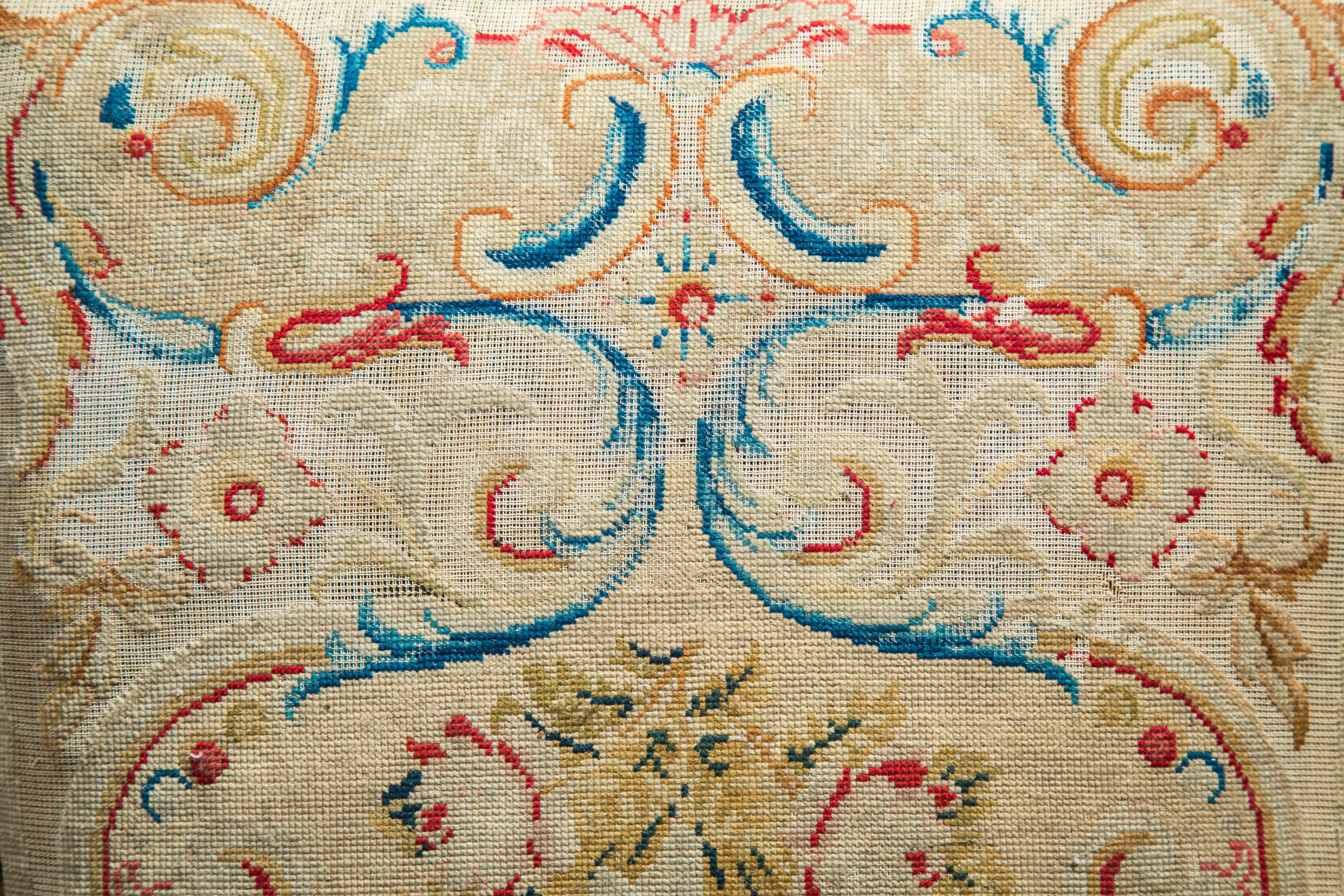 Upholstery 19th Century Needlework Slipper Chair