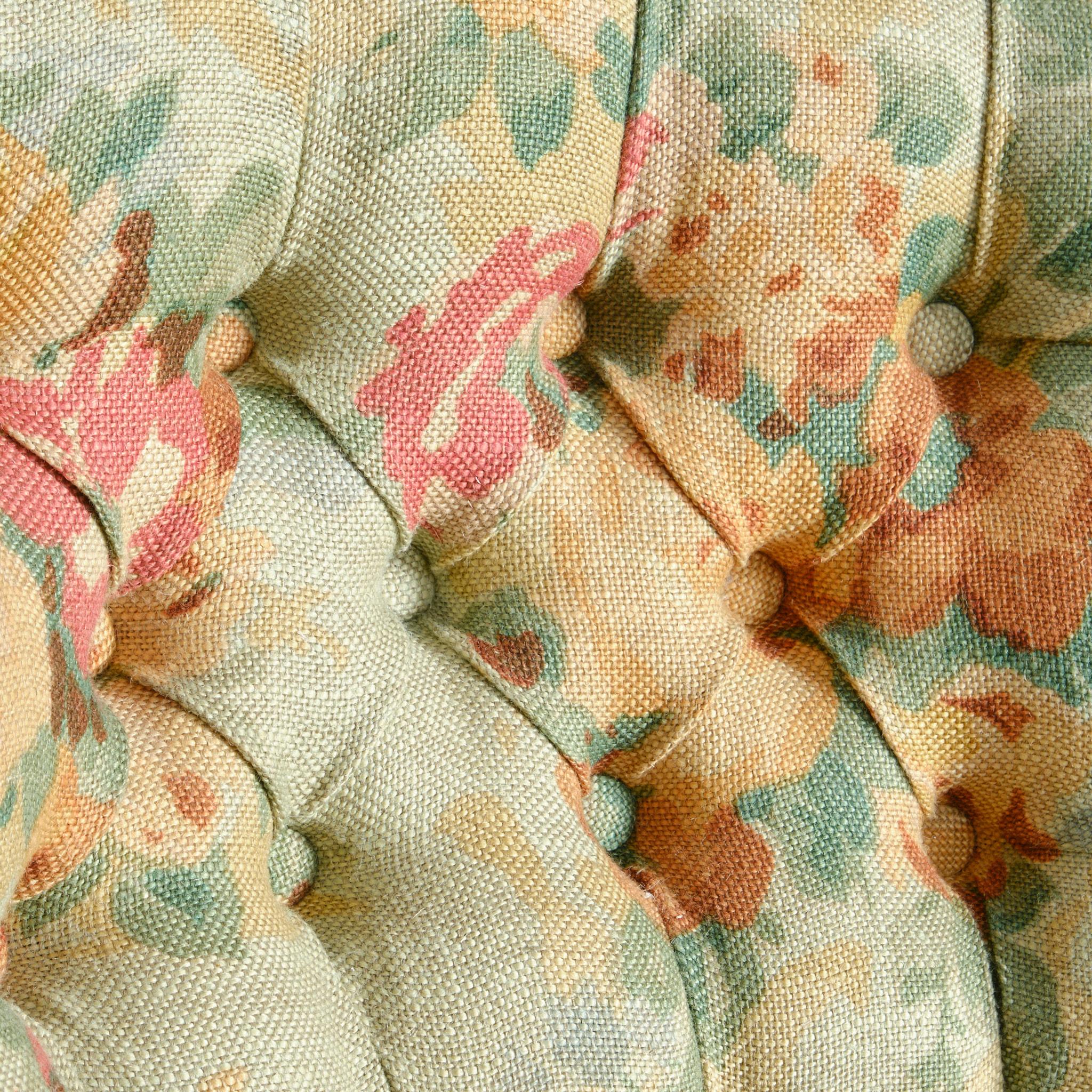 Chaise pantoufle ancienne en lin Mulberry vintage en vente 2