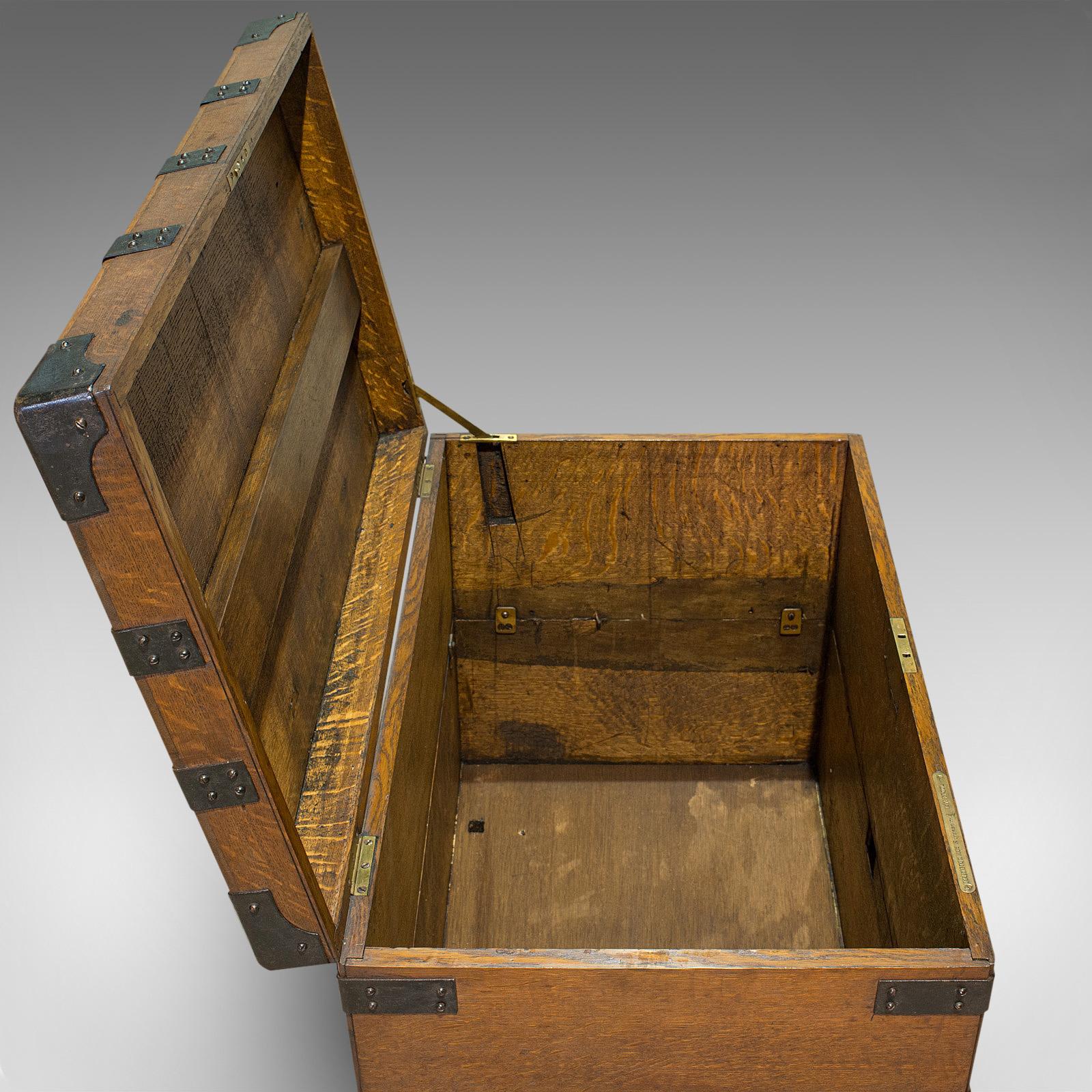 Antique Sliver Chest, English, Oak, Iron, Trunk, Elkington and Co, circa 1880 4