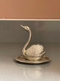 Antique Sliver Ring Holder Swann Birds Decorative Jewellery Organiser Home Décor