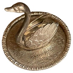 Porte-bagues en argent antique Oiseaux de Swann Organisateur de bijoux décoratif Home Décor