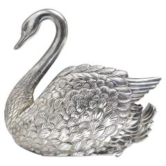 Antique Sliver Ring Holder Swann Birds Decorative Jewellery Organiser Home Décor