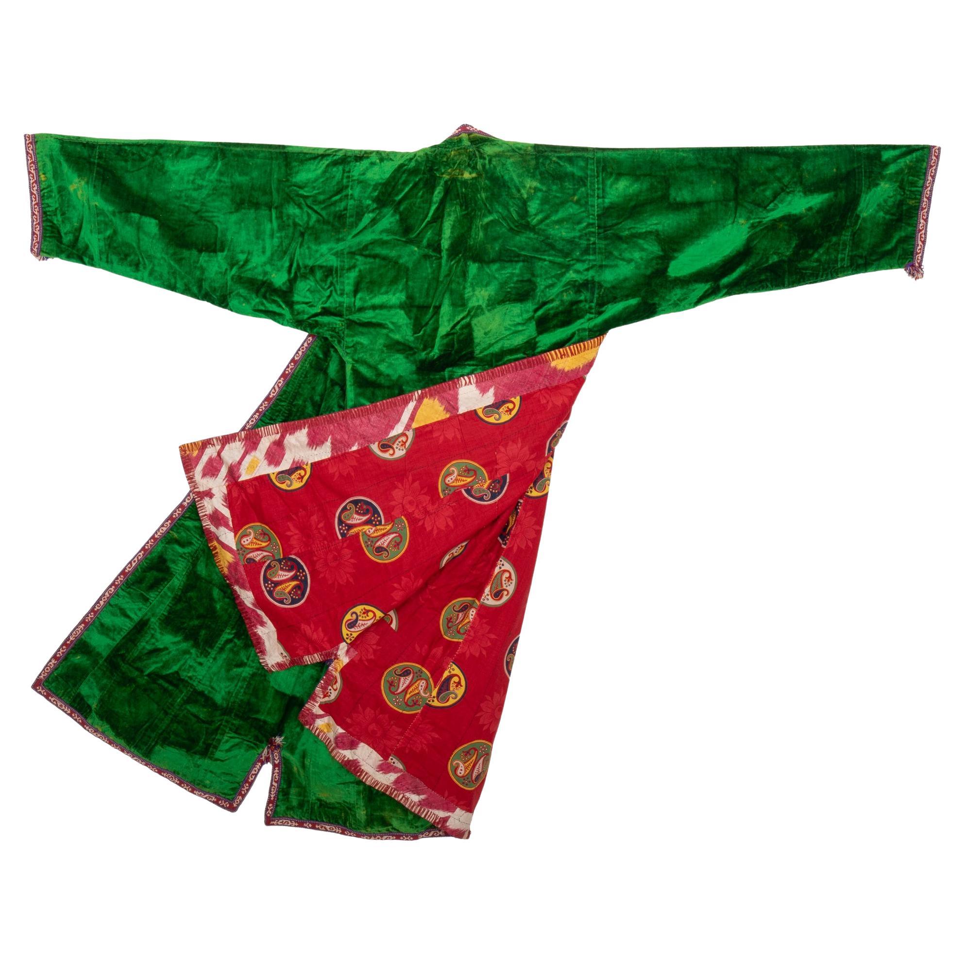 Antique Slk Velvet Chapan, Uzbekistan, Early 20th C.