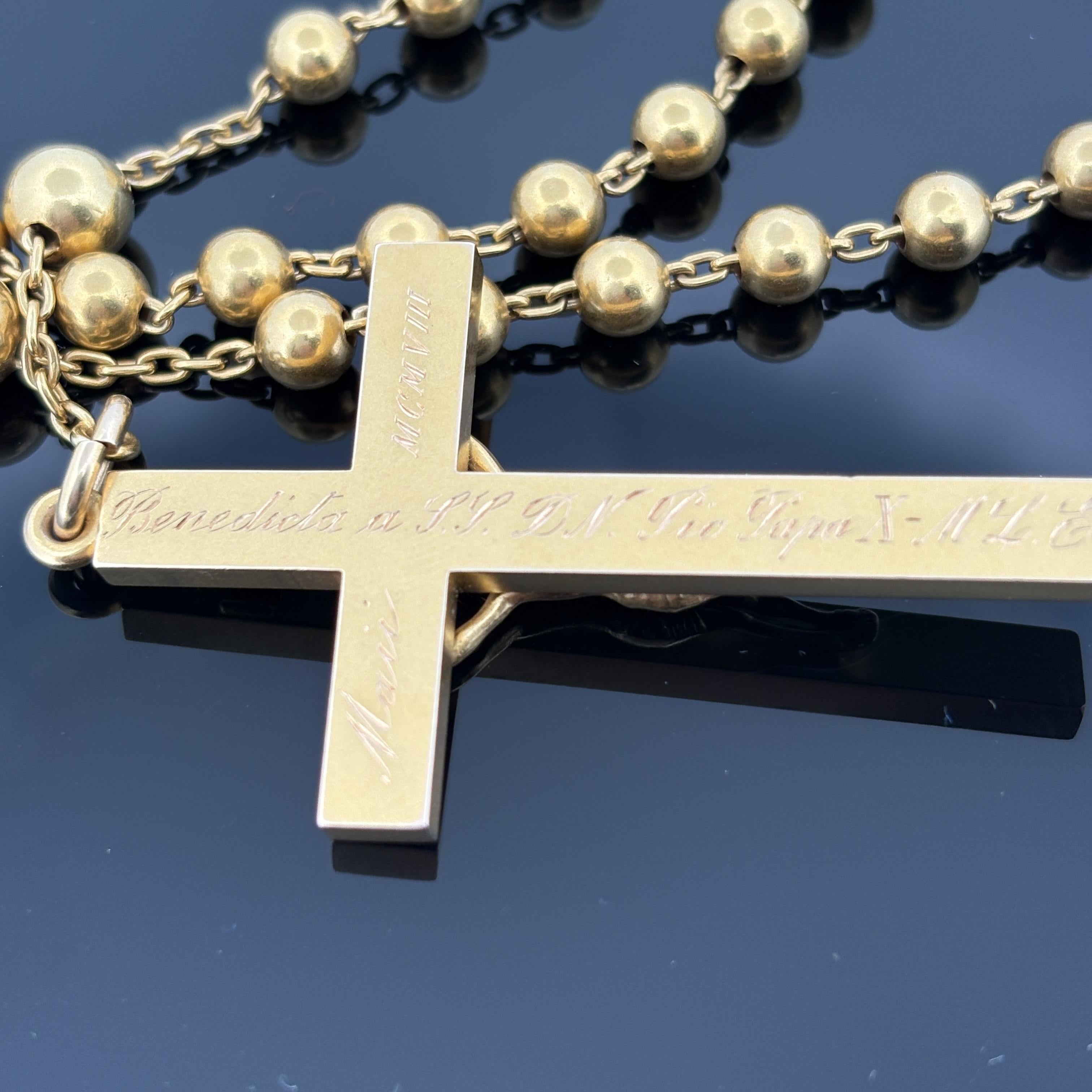 Antique Sloan & Co 14k Gold Rosary, 1908 in vendita 5