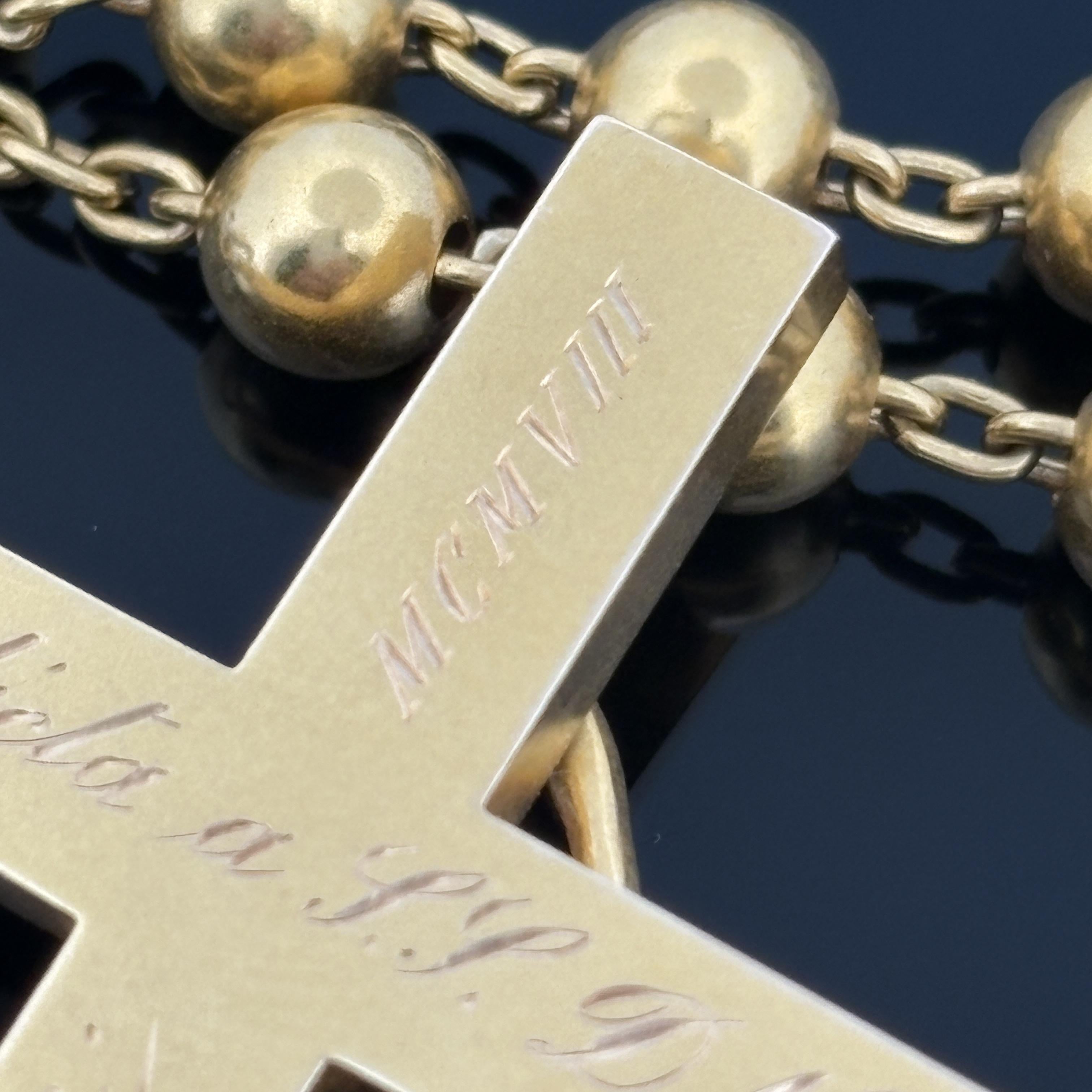 Antique Sloan & Co 14k Gold Rosary, 1908 in vendita 4