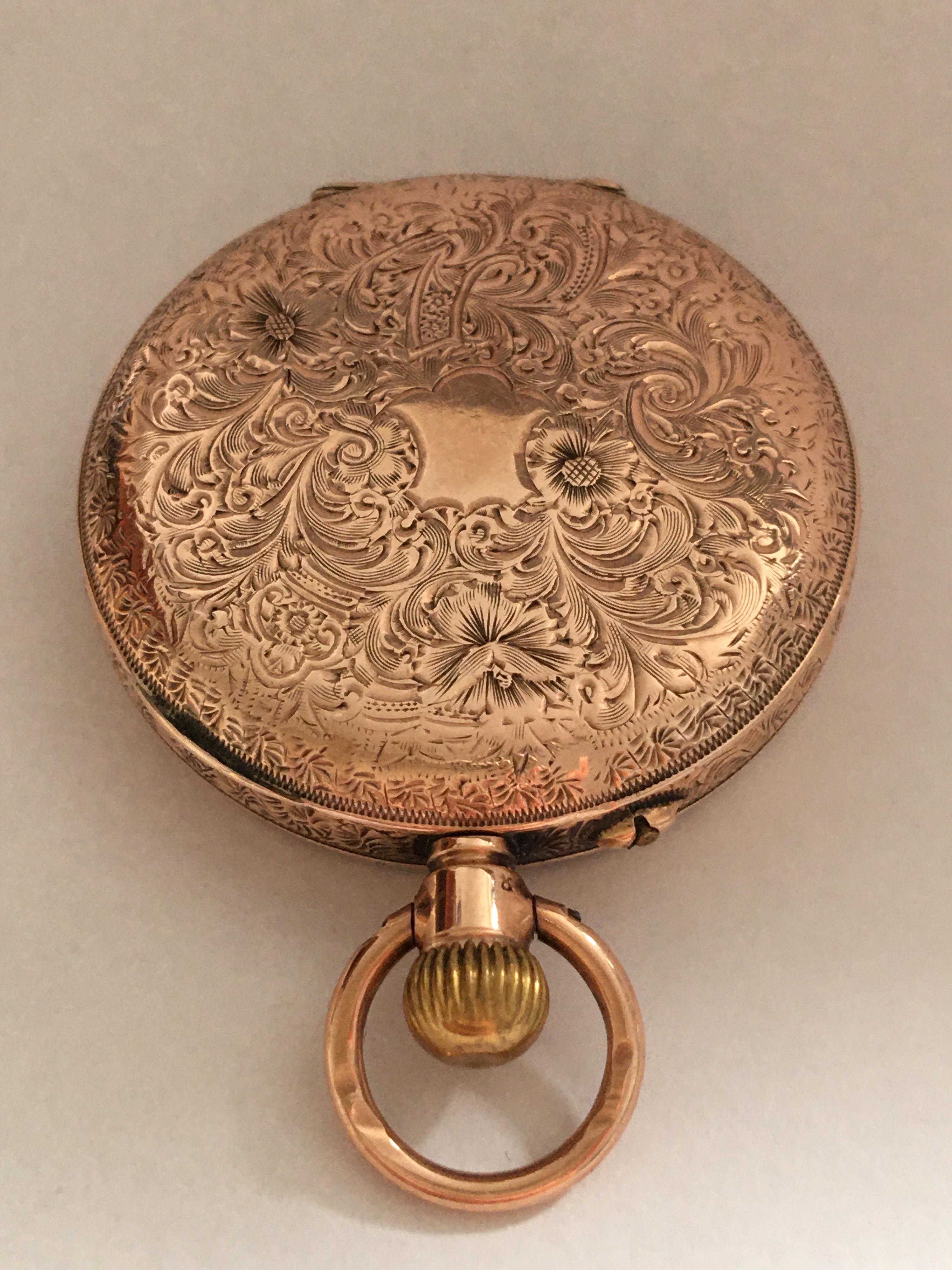 Antique Small 9 Karat Gold Fob / Ladies Pocket Watch For Sale 8