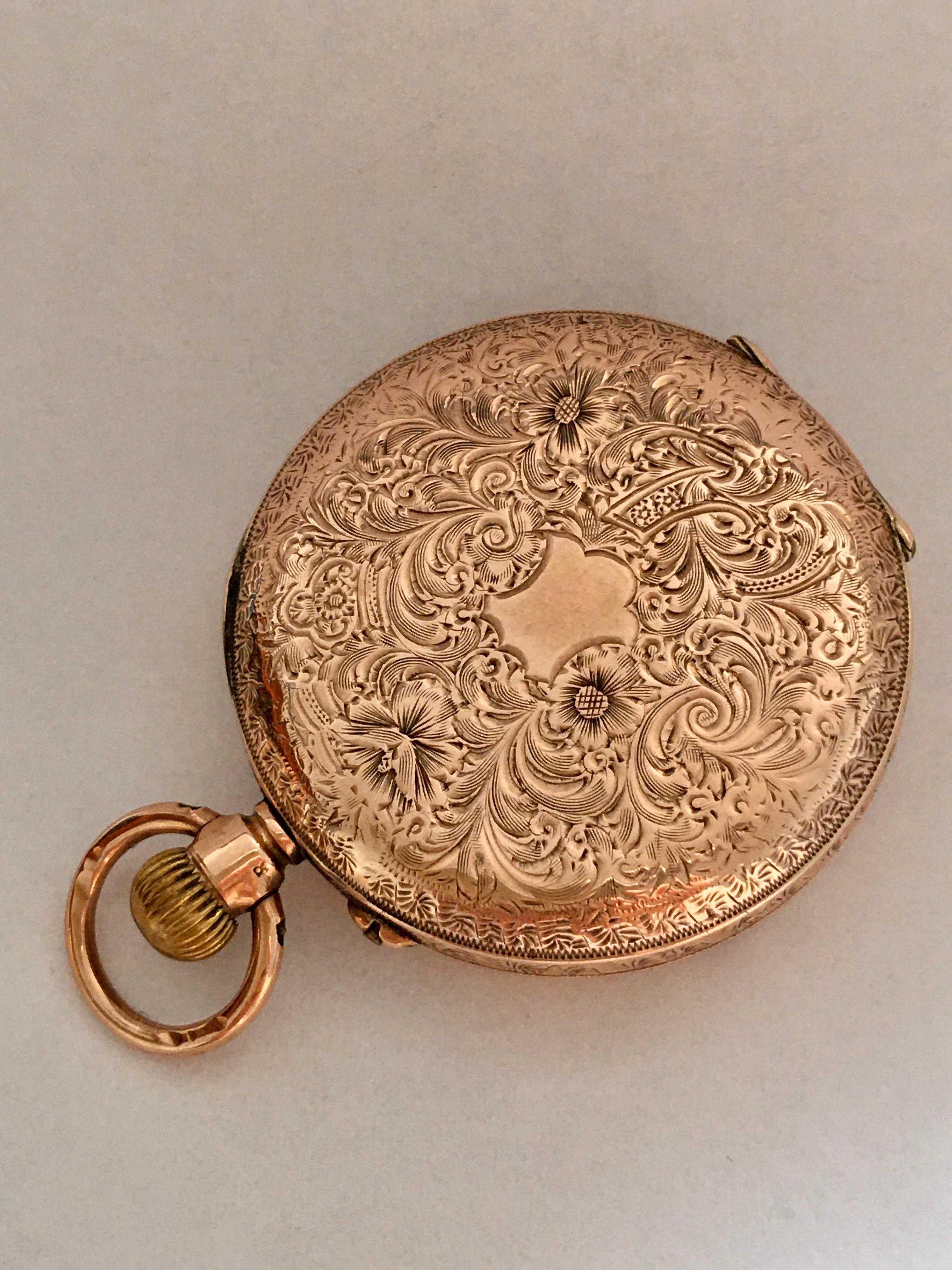 Antique Small 9 Karat Gold Fob / Ladies Pocket Watch In Good Condition For Sale In Carlisle, GB