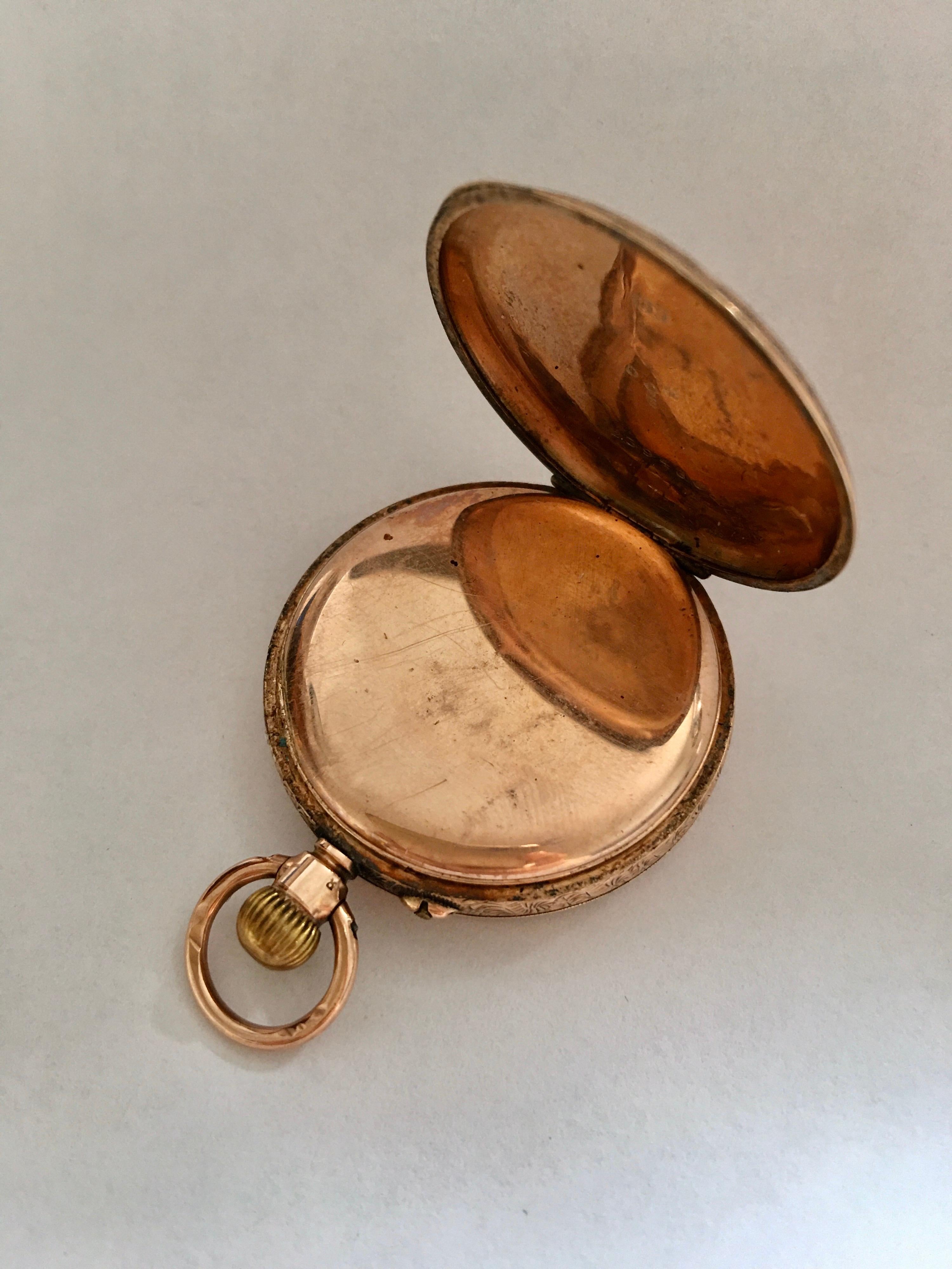 Women's or Men's Antique Small 9 Karat Gold Fob / Ladies Pocket Watch For Sale