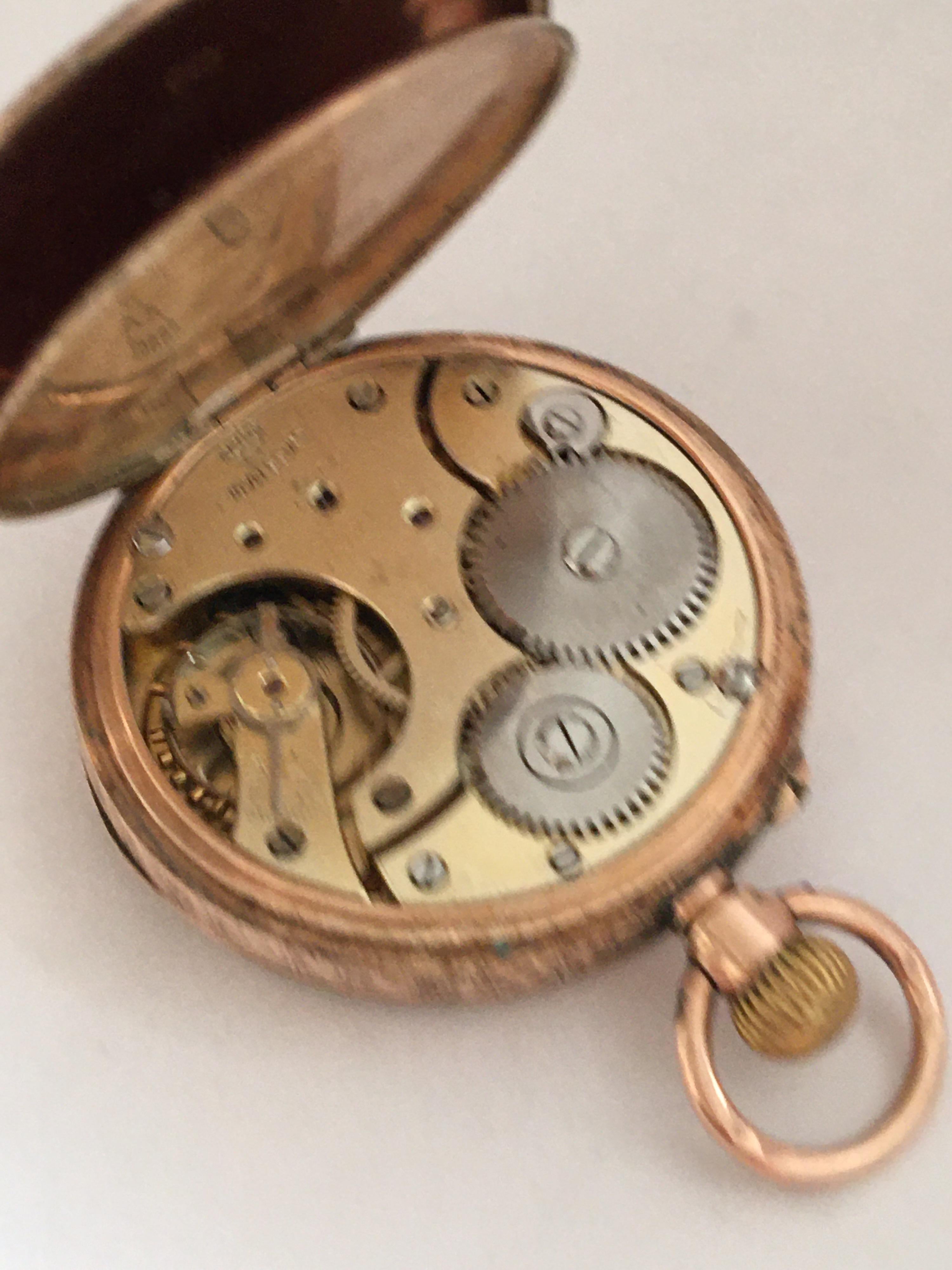 Antique Small 9 Karat Gold Fob / Ladies Pocket Watch For Sale 4