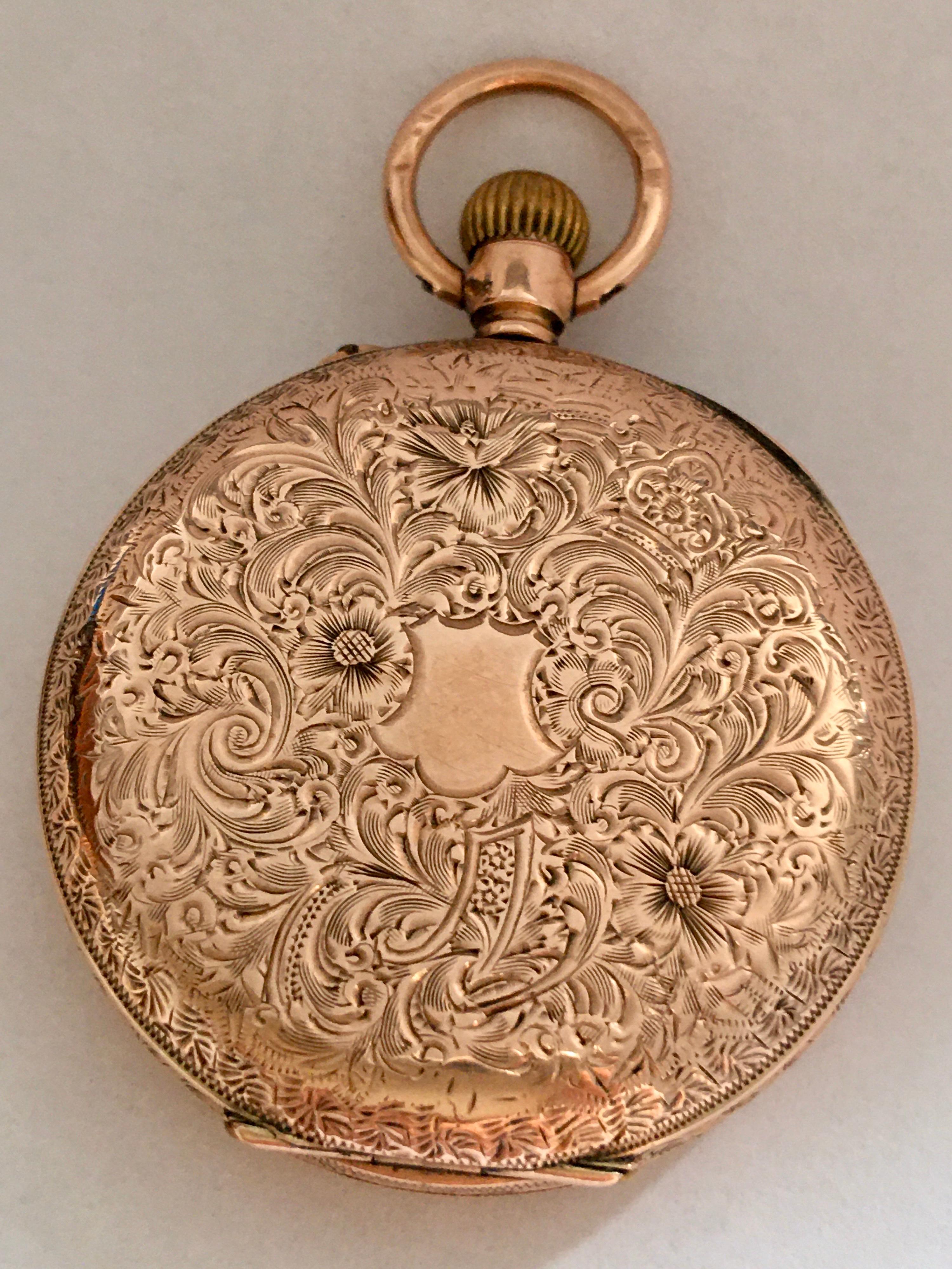 Antique Small 9 Karat Gold Fob / Pocket Watch For Sale 7