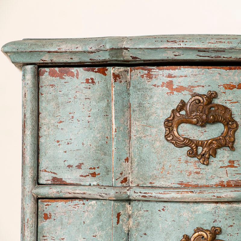 Antique Small Blue Painted Chest of Drawers Nightstand 2