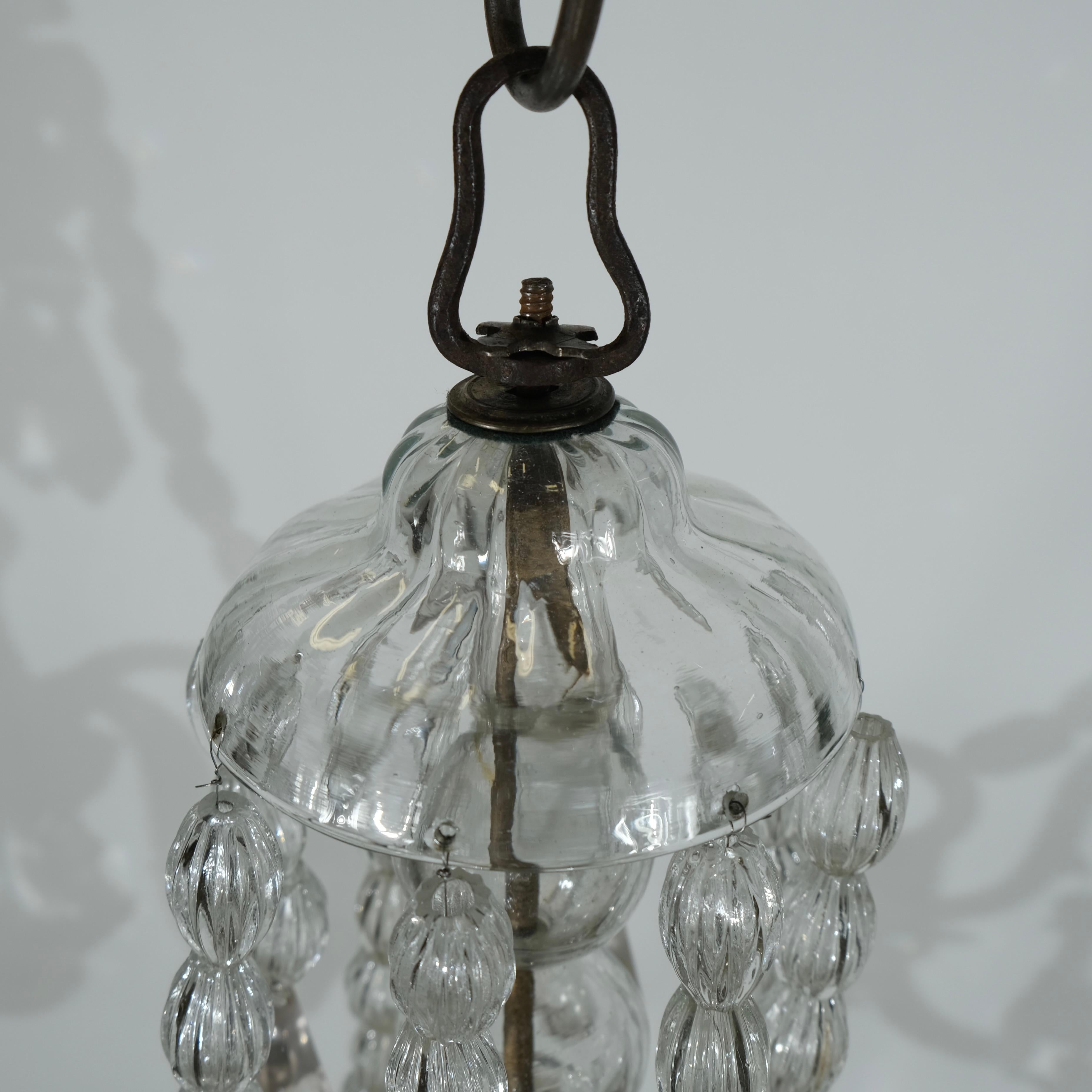 Antique small Bohemian four-light chandelier, 18th c For Sale 3