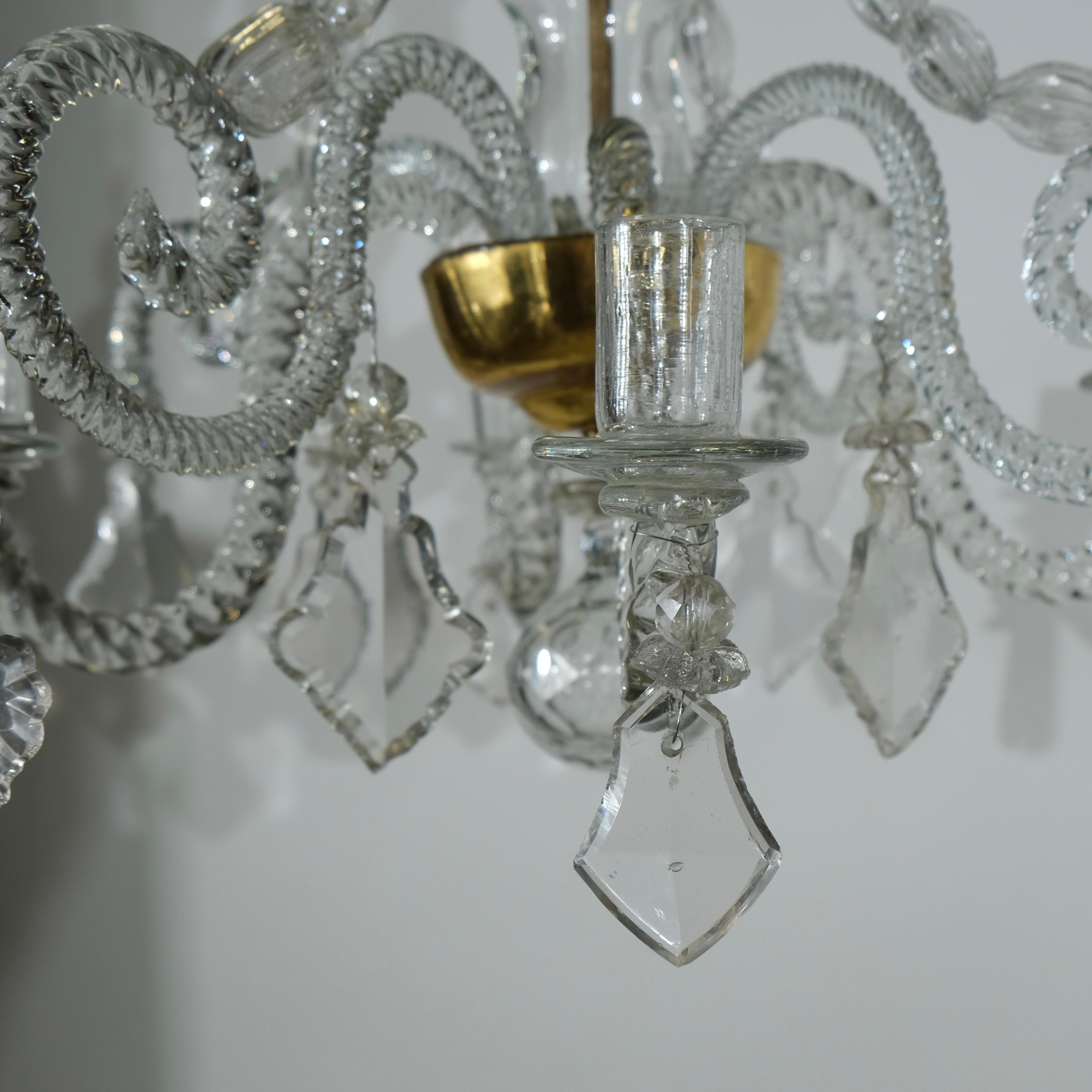 18th Century and Earlier Antique small Bohemian four-light chandelier, 18th c For Sale