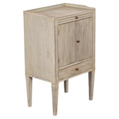 Antique Small Cabinet Nightstand Painted Gray from Sweden