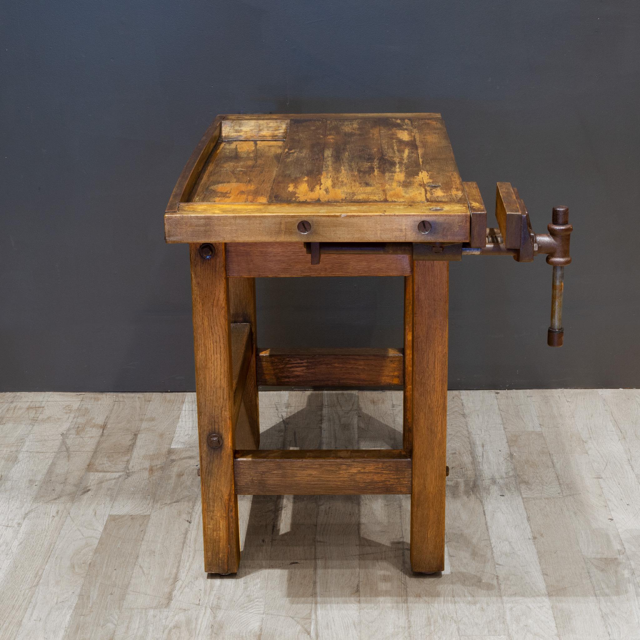 Cast Antique Small Carpenter's Workbench C.1910-1930 For Sale