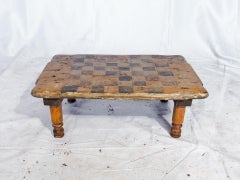 Antique Small Checkerboard Table / Chess Board