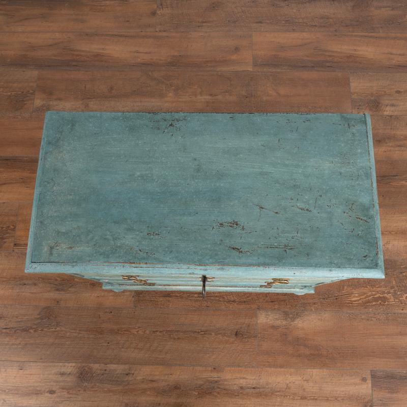 Antique Small Chest of Drawers Painted Blue from Denmark circa 1800's 2