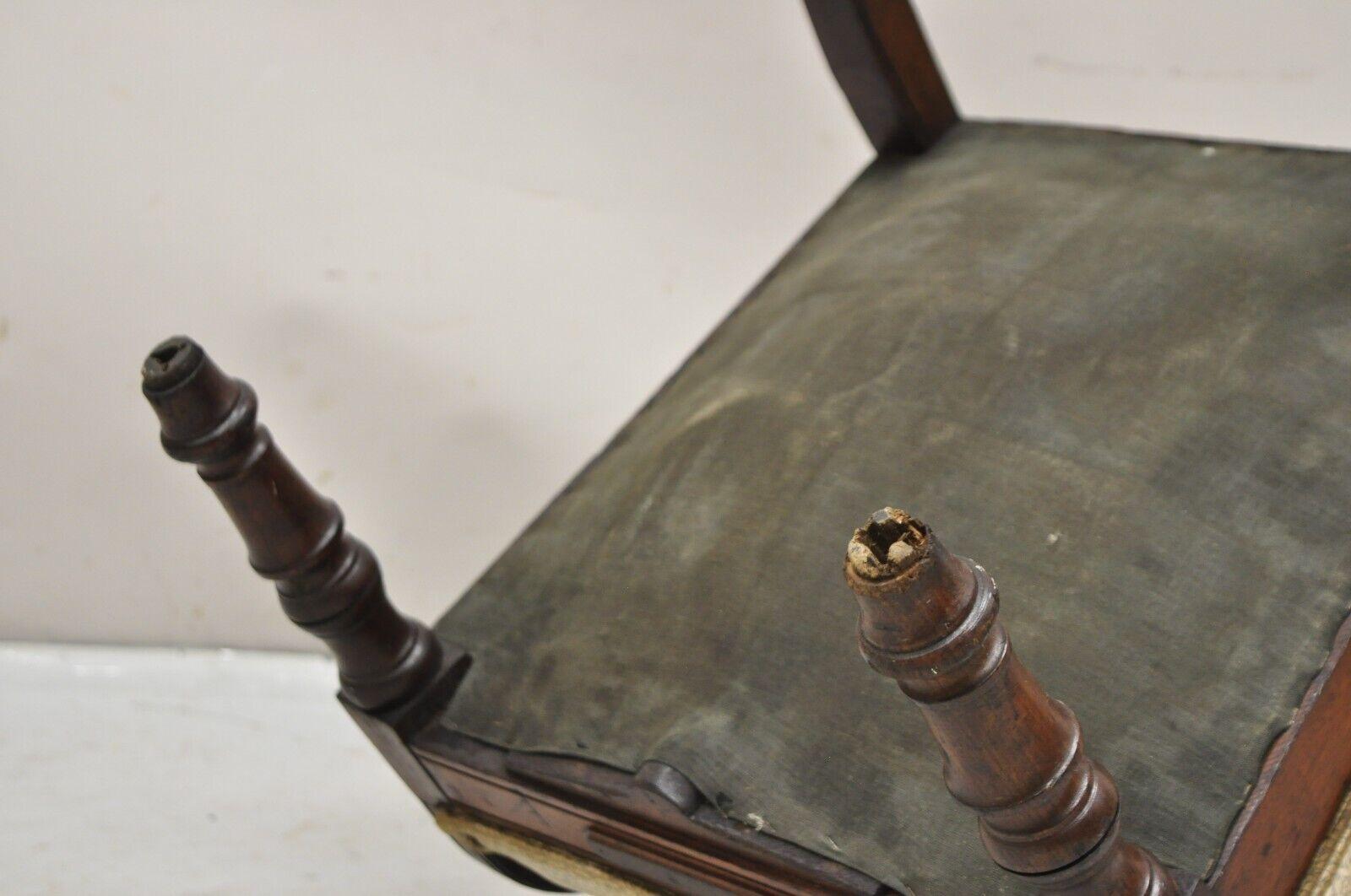 Antique Small Child's Eastlake Victorian Carved Walnut Parlor Arm Chair For Sale 1