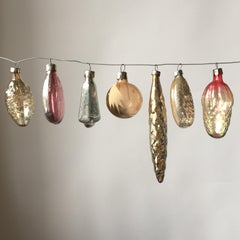 Antique Small Christmas Ornaments, Set of 12