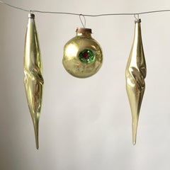 Antique Small Christmas Ornaments, Set of 4