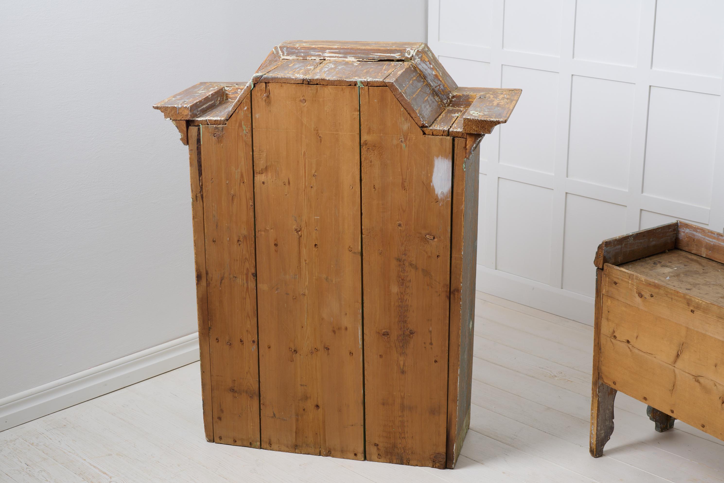 Antique Small Country Cabinet, Genuine Rustic Country Pine Furniture Sweden 4